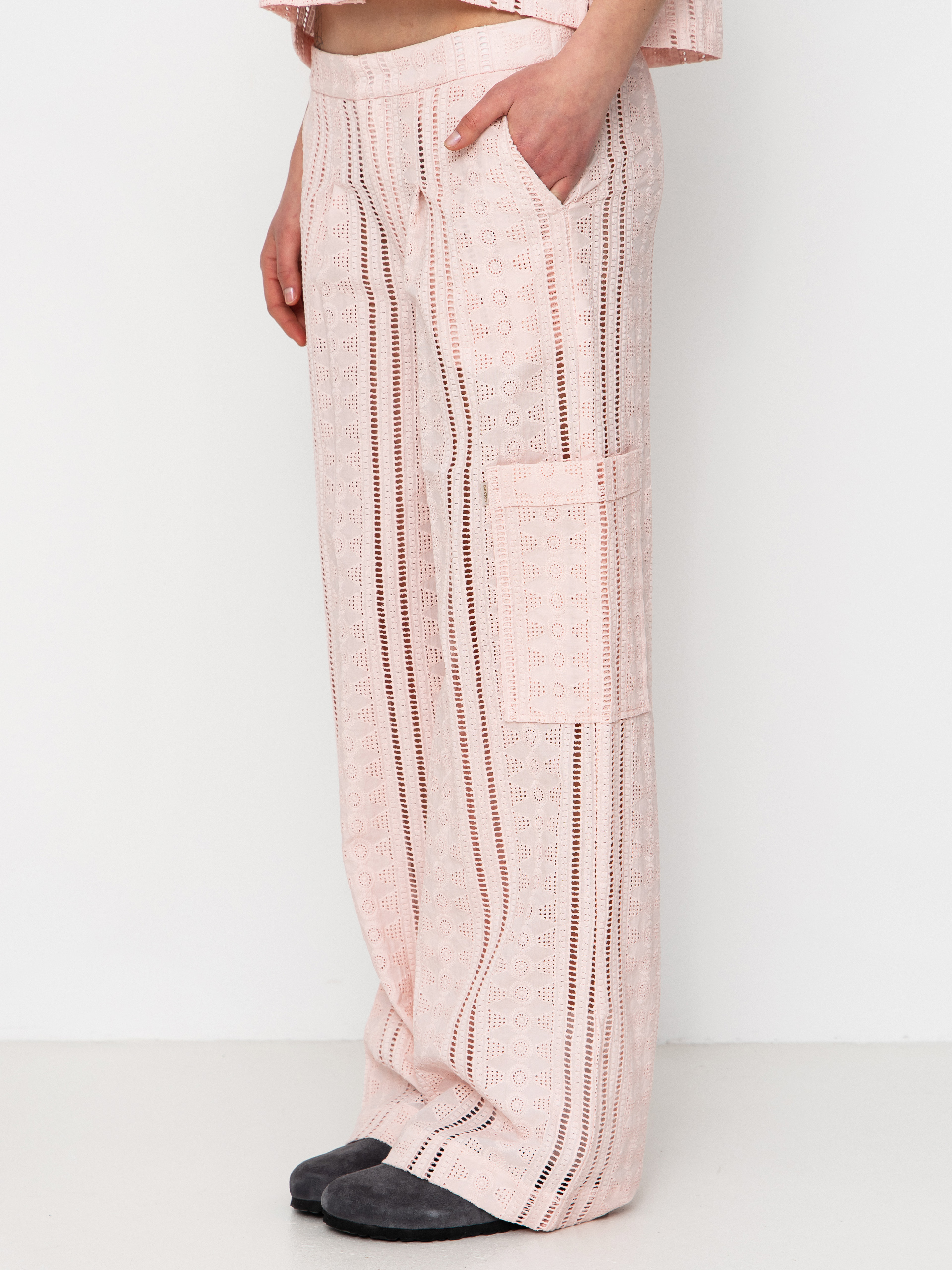 Kalhoty Brixton The Mercer Wide Leg Trouser Wmn (chalk pink)