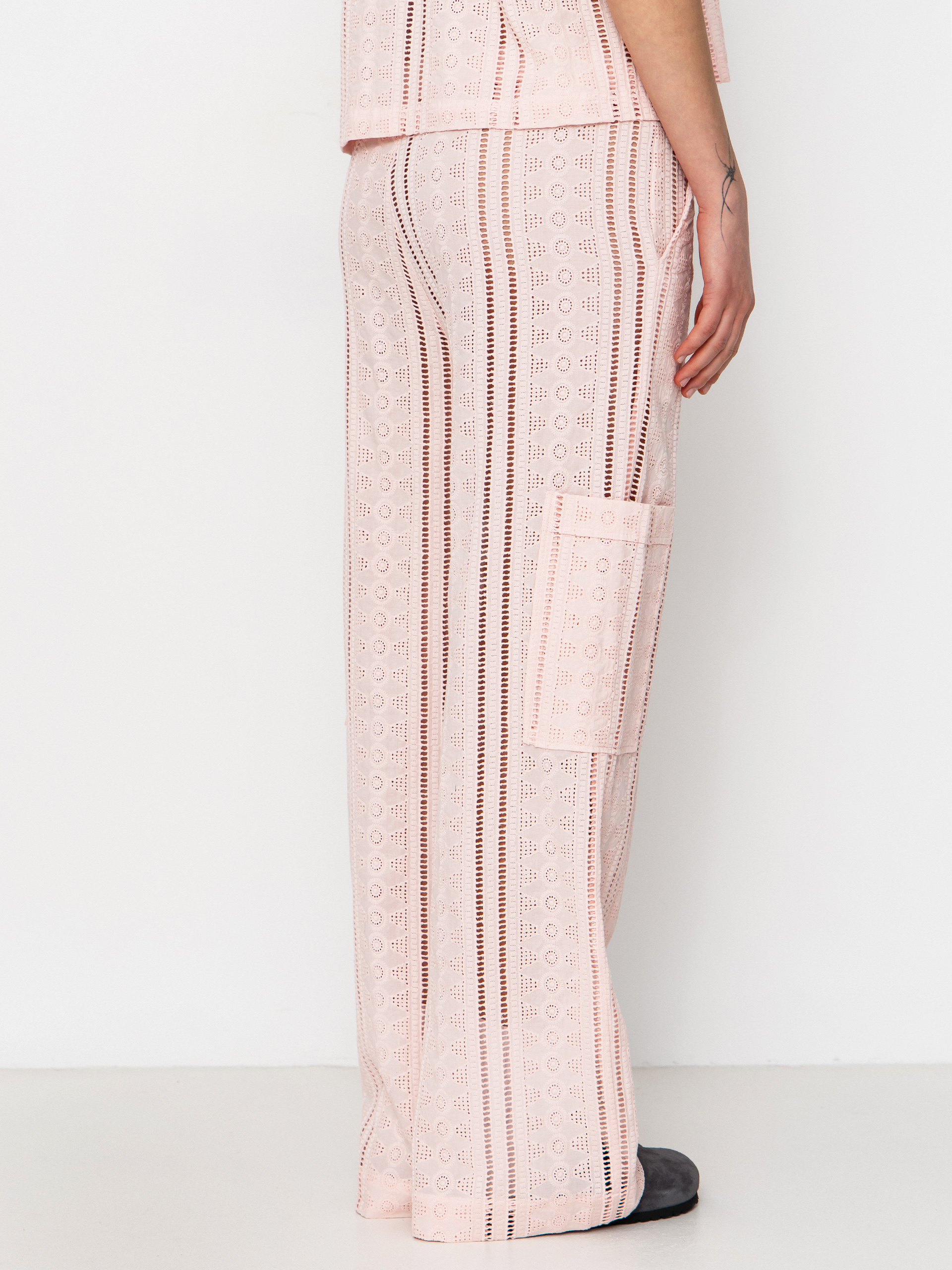Kalhoty Brixton The Mercer Wide Leg Trouser Wmn (chalk pink)
