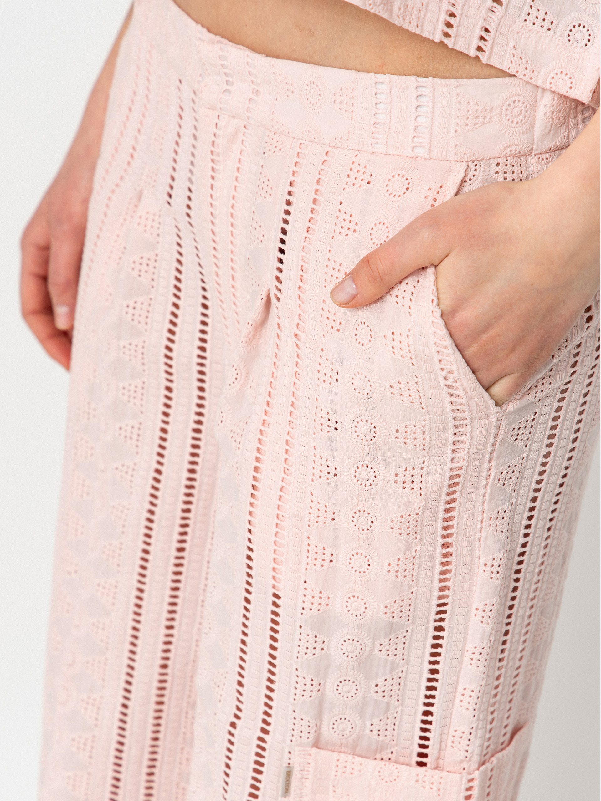 Kalhoty Brixton The Mercer Wide Leg Trouser Wmn (chalk pink)