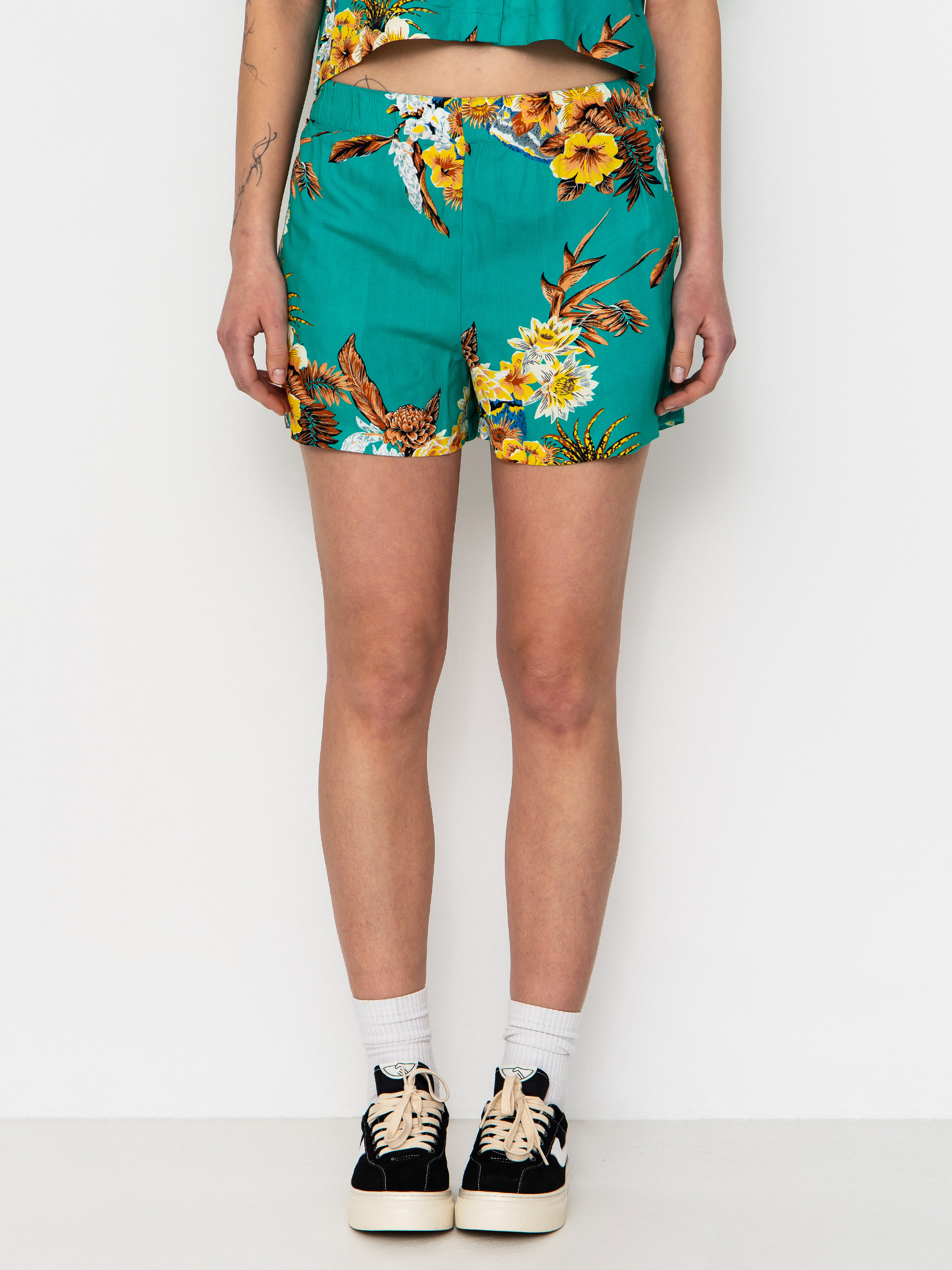 Kraťasy Brixton Campos Lounge Wmn (retro green flor campos)