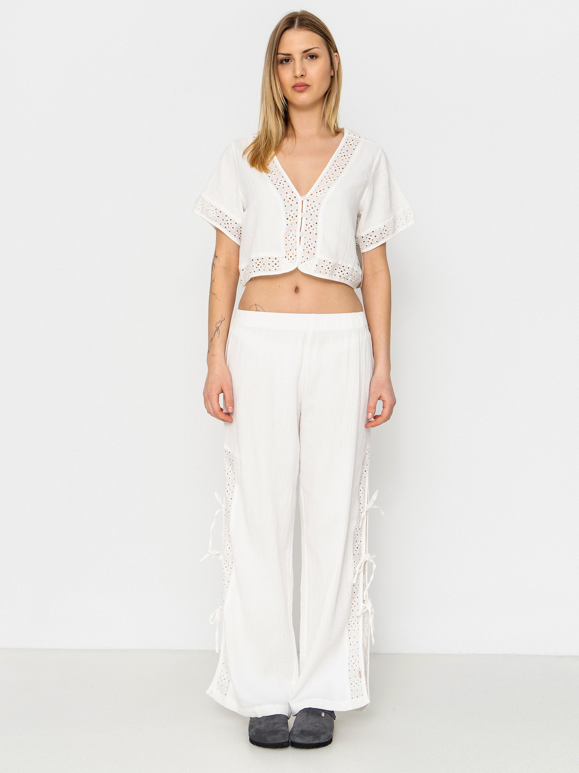 Kalhoty Brixton Seaside Eyelet Wide Leg Wmn (off white eyelet)
