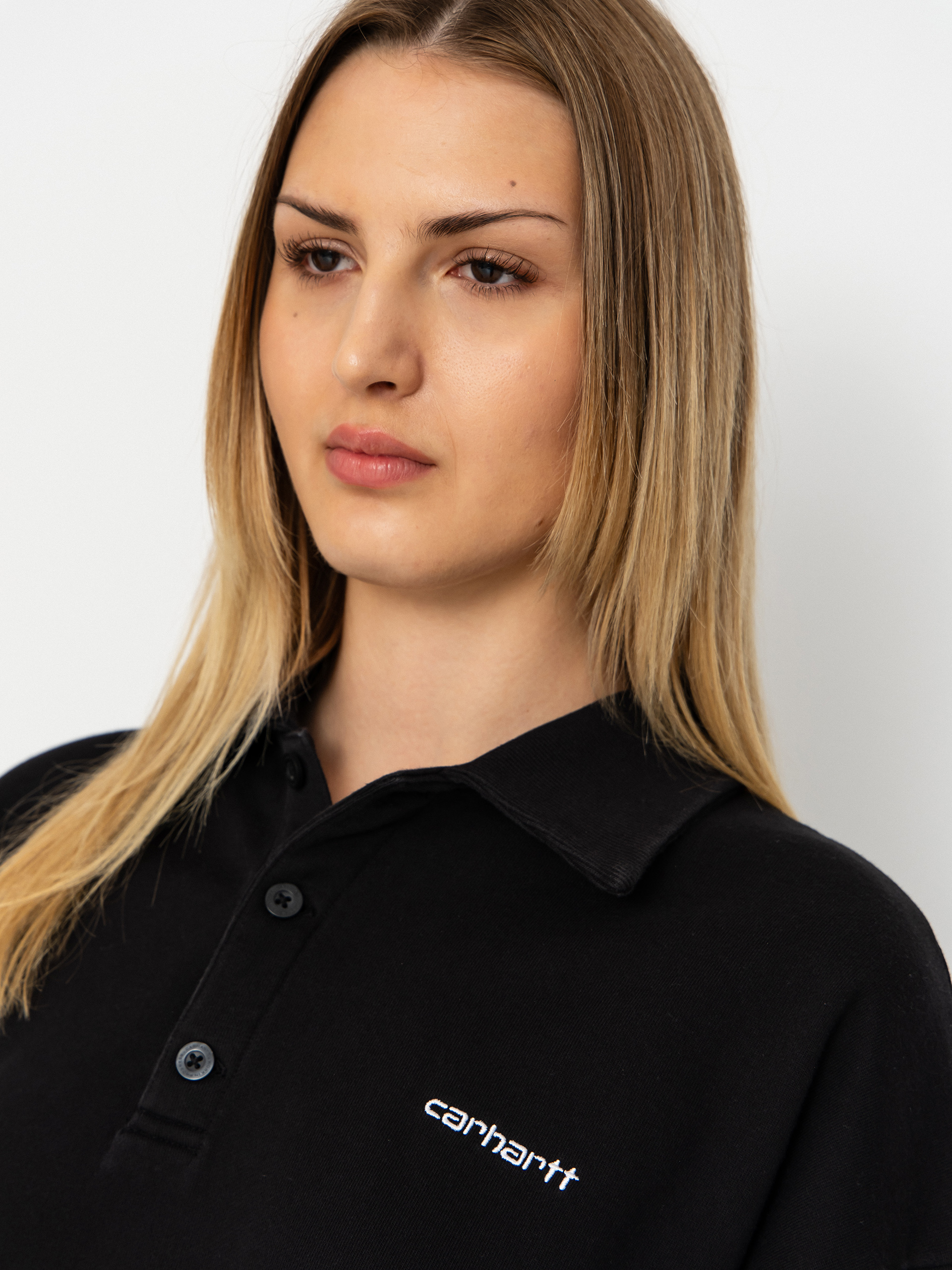 Mikina Carhartt WIP Brenta Polo Wmn (black/white)