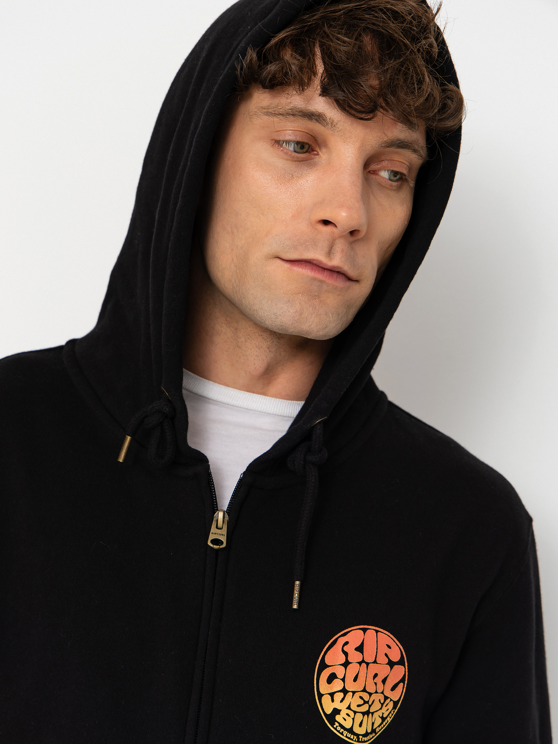 Mikina s kapucí Rip Curl Wettie Passage Icon ZHD (black/black)