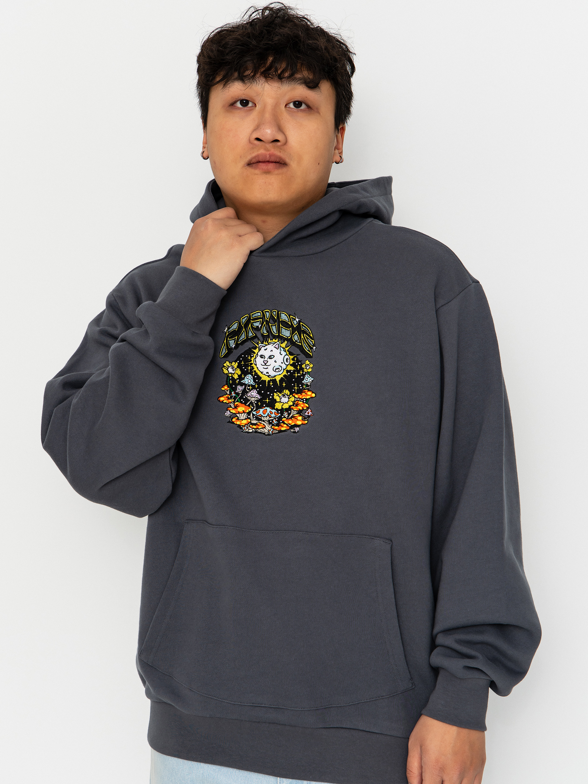 Mikina s kapucí RipNDip Find Ur Way Home Double Hood HD (charcoal mineral wash)