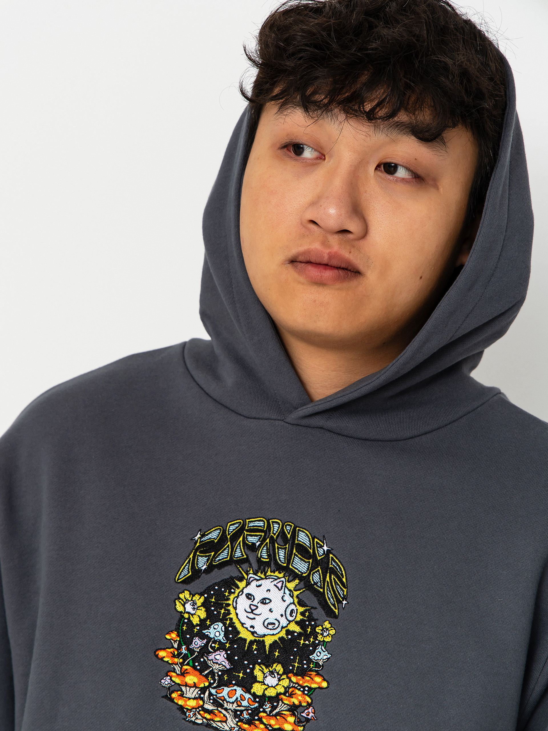 Mikina s kapucí RipNDip Find Ur Way Home Double Hood HD (charcoal mineral wash)
