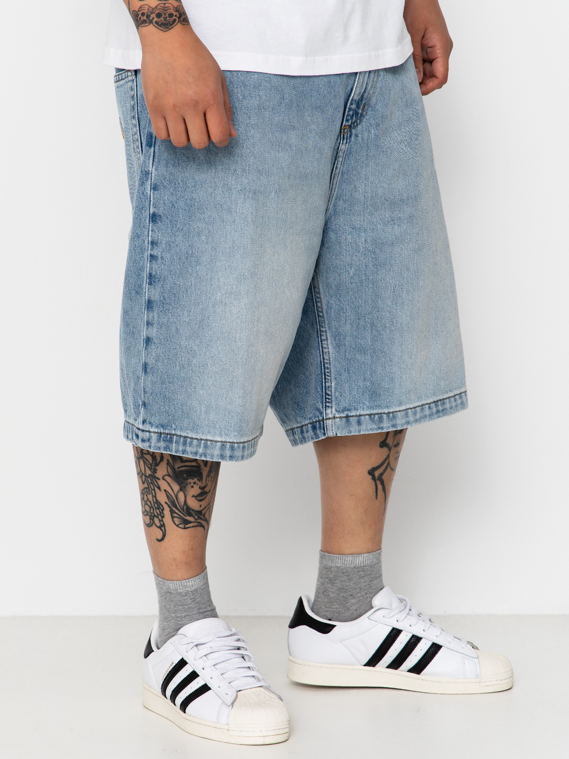 Kraťasy Carhartt WIP Brandon (blue heavy worn bleached)