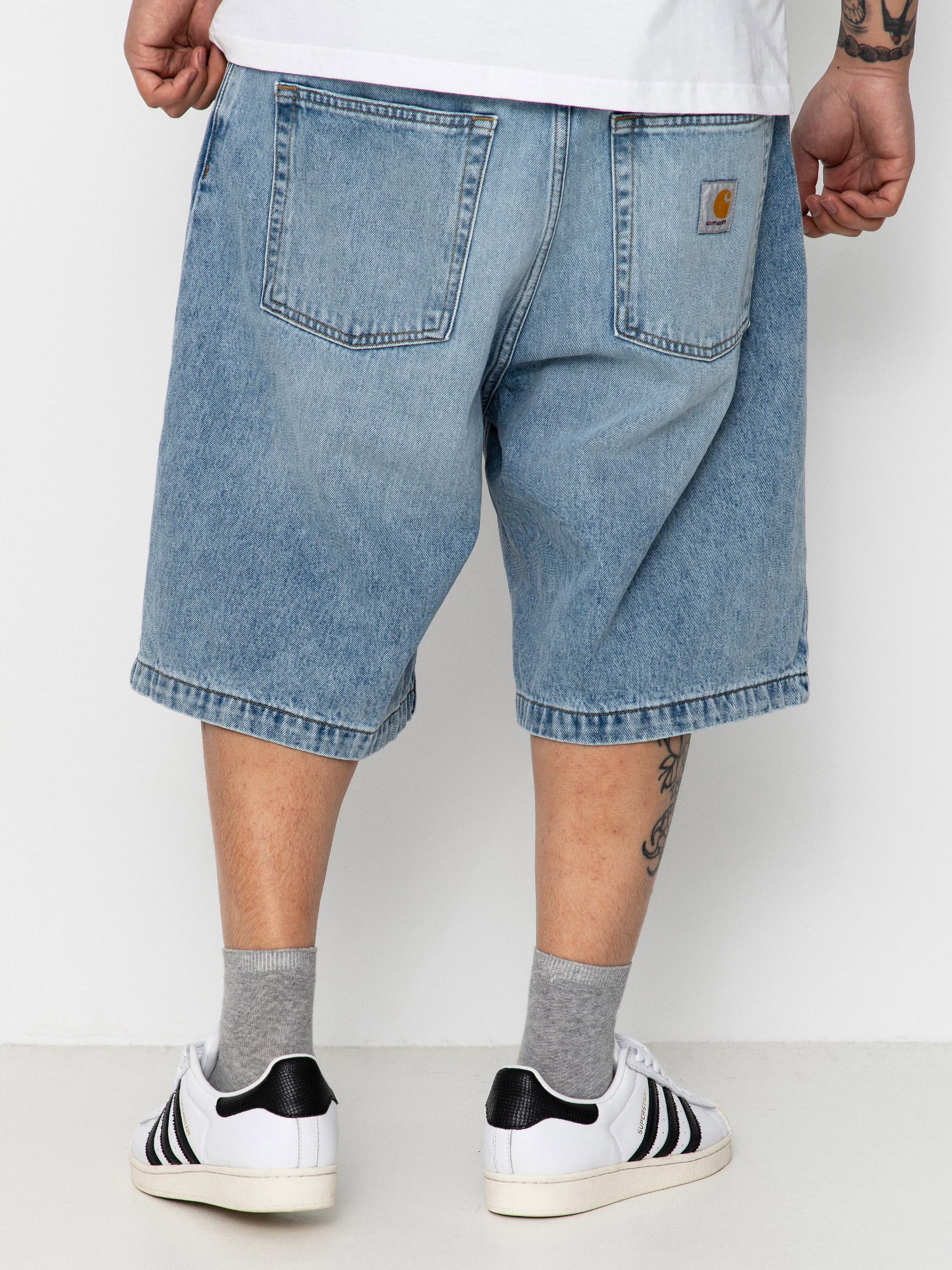 Kraťasy Carhartt WIP Brandon (blue heavy worn bleached)