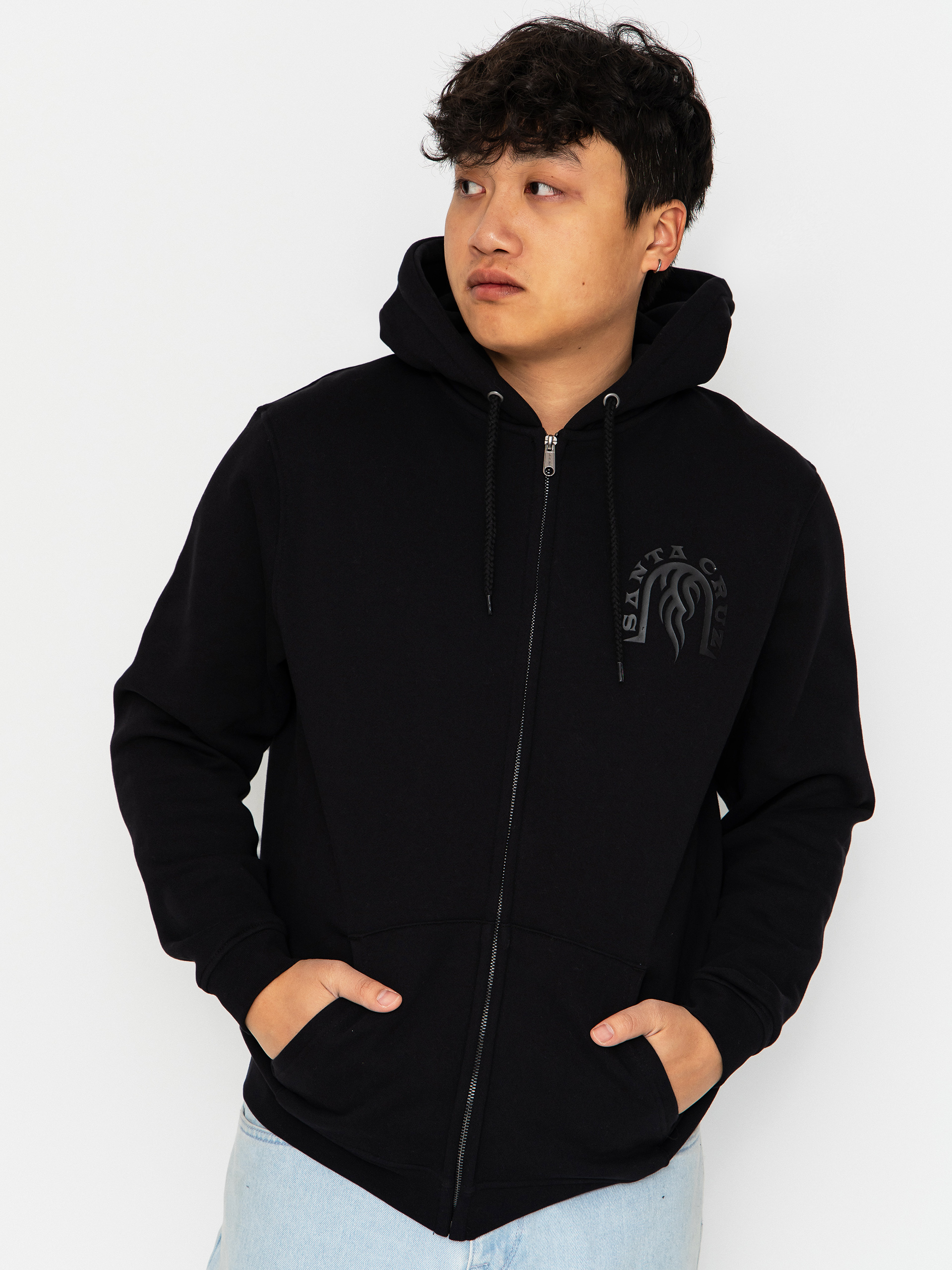 Mikina s kapucí Santa Cruz Dressen Tribal Arch ZHD (black)