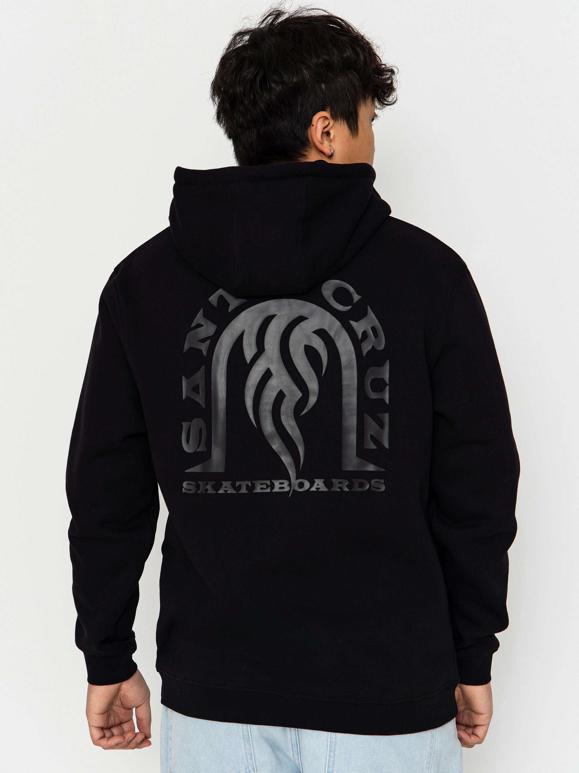 Mikina s kapucí Santa Cruz Dressen Tribal Arch ZHD (black)