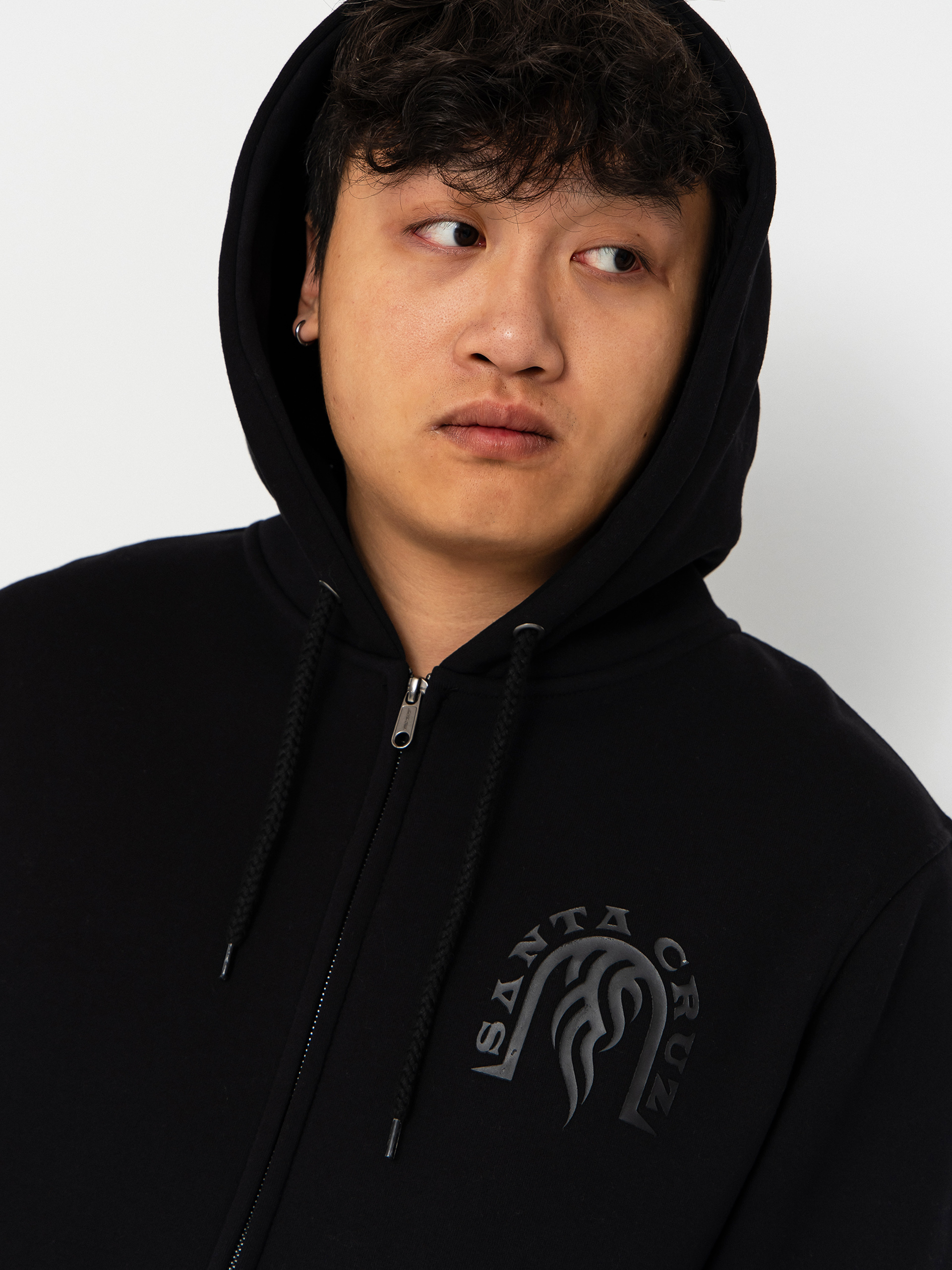 Mikina s kapucí Santa Cruz Dressen Tribal Arch ZHD (black)