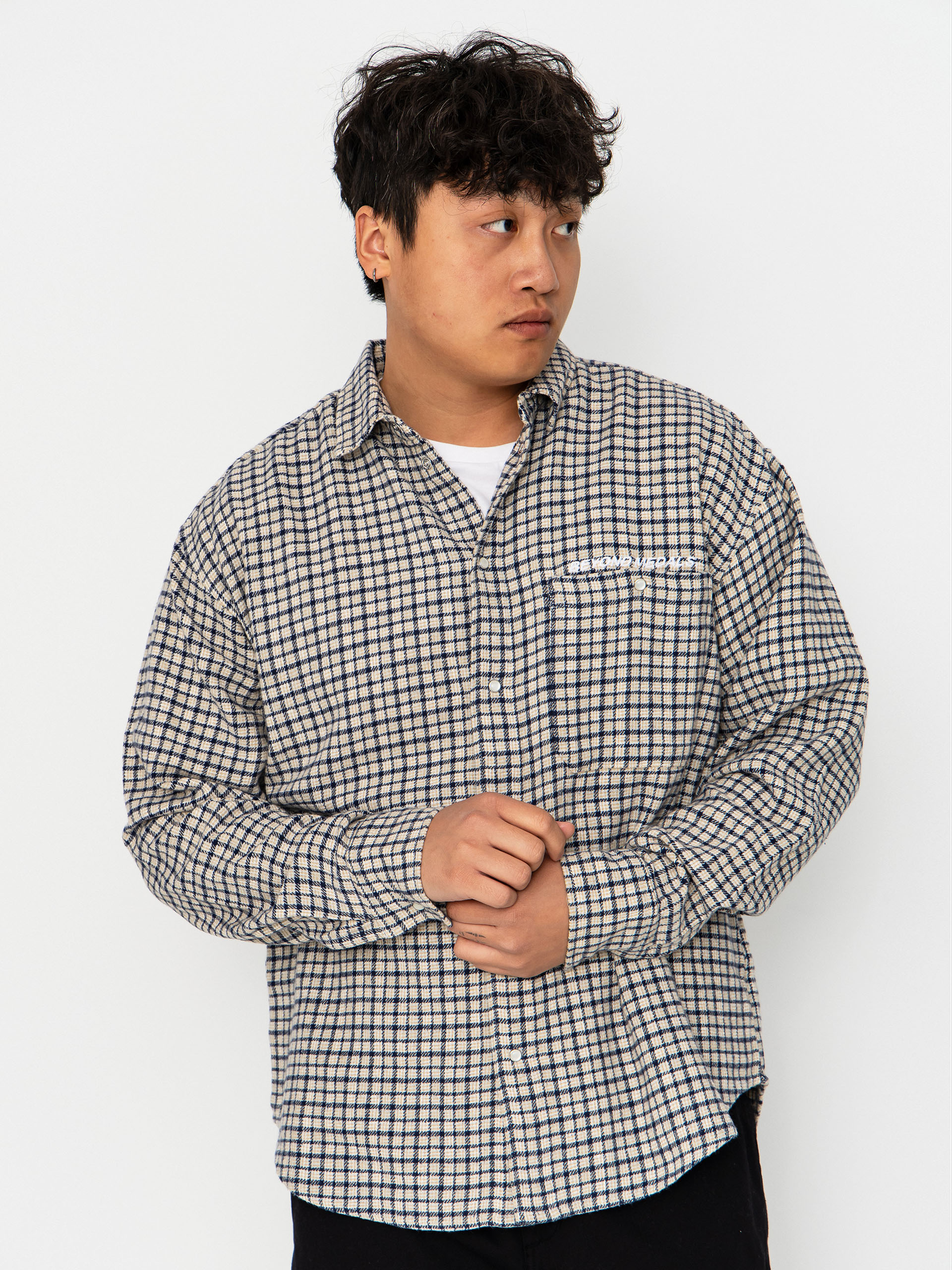 Košile Beyond Medals Checkered (beige)