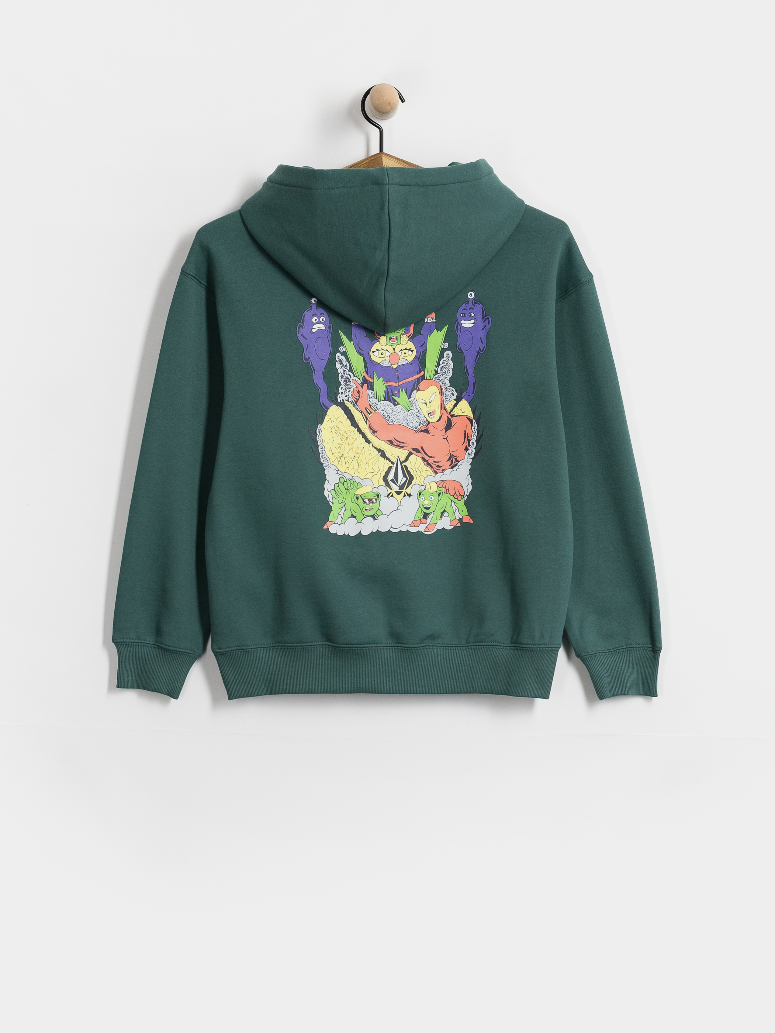 Mikina s kapucí Volcom Fa Ben Sanaire HD JR (rifle green)