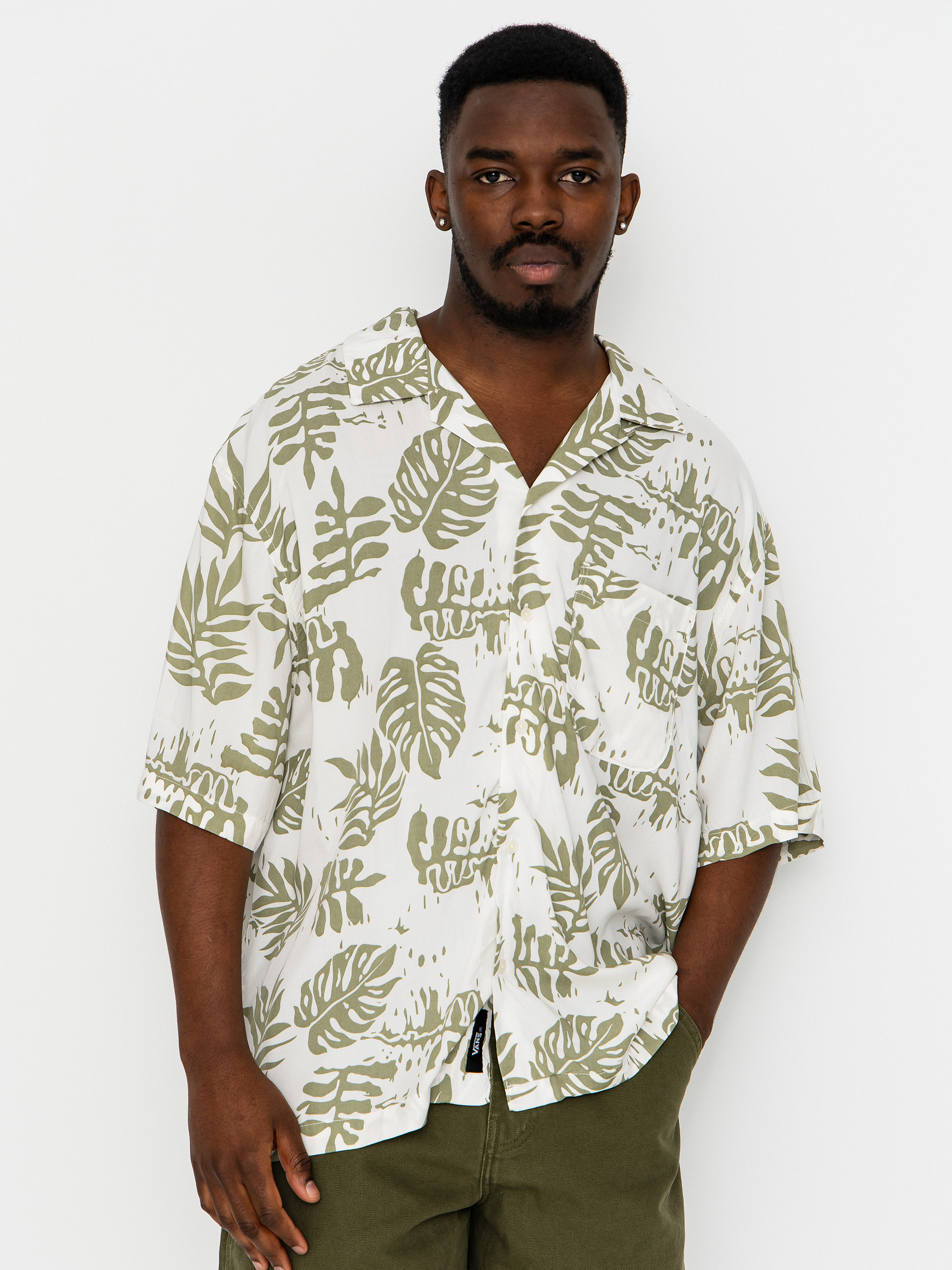 Košile Vans Van Doren Printed Camp (soft sage)