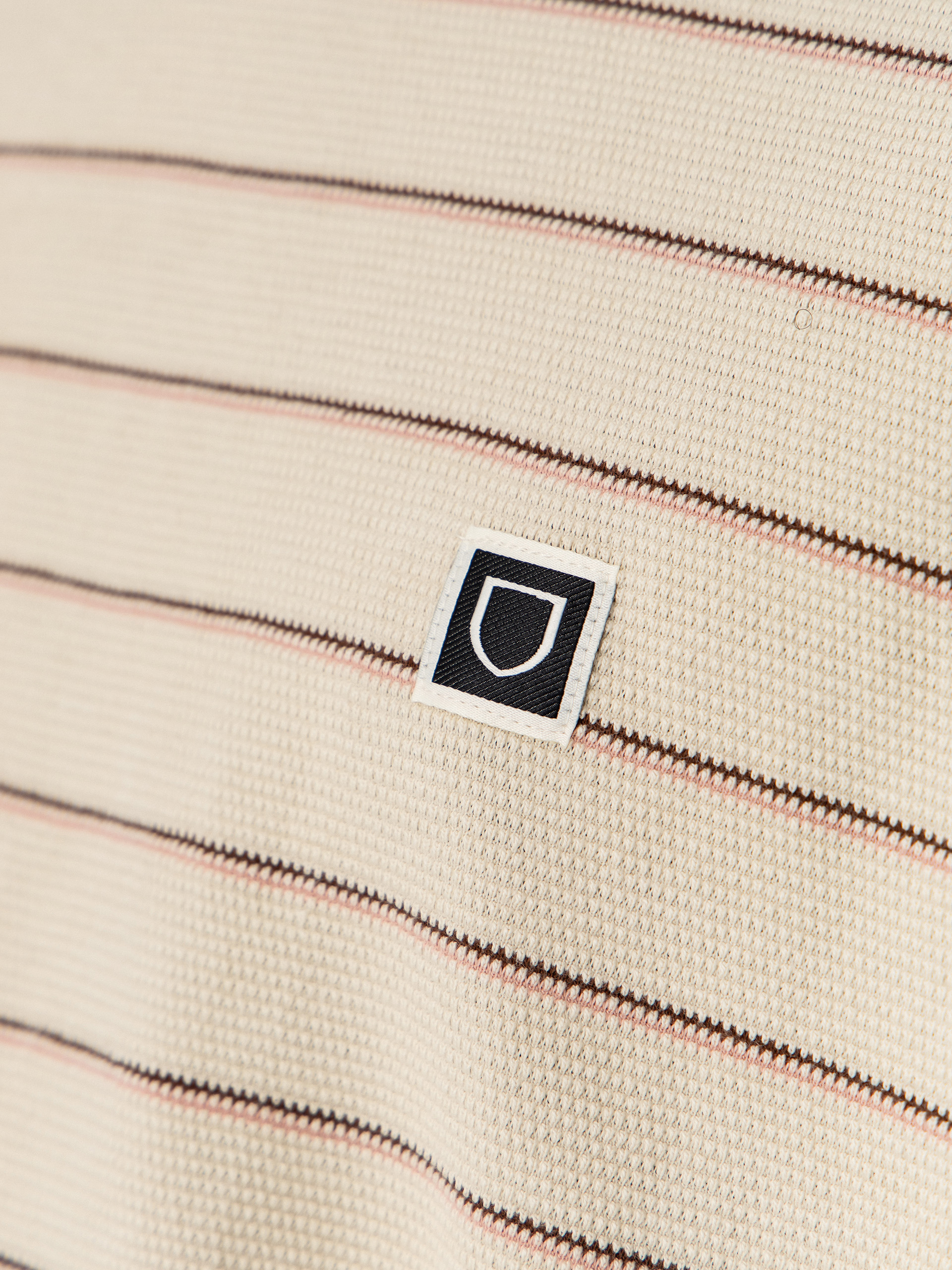 Tričko Brixton Shield Pique Boxy Knit (whitecap/sea foam/pinecone bro)