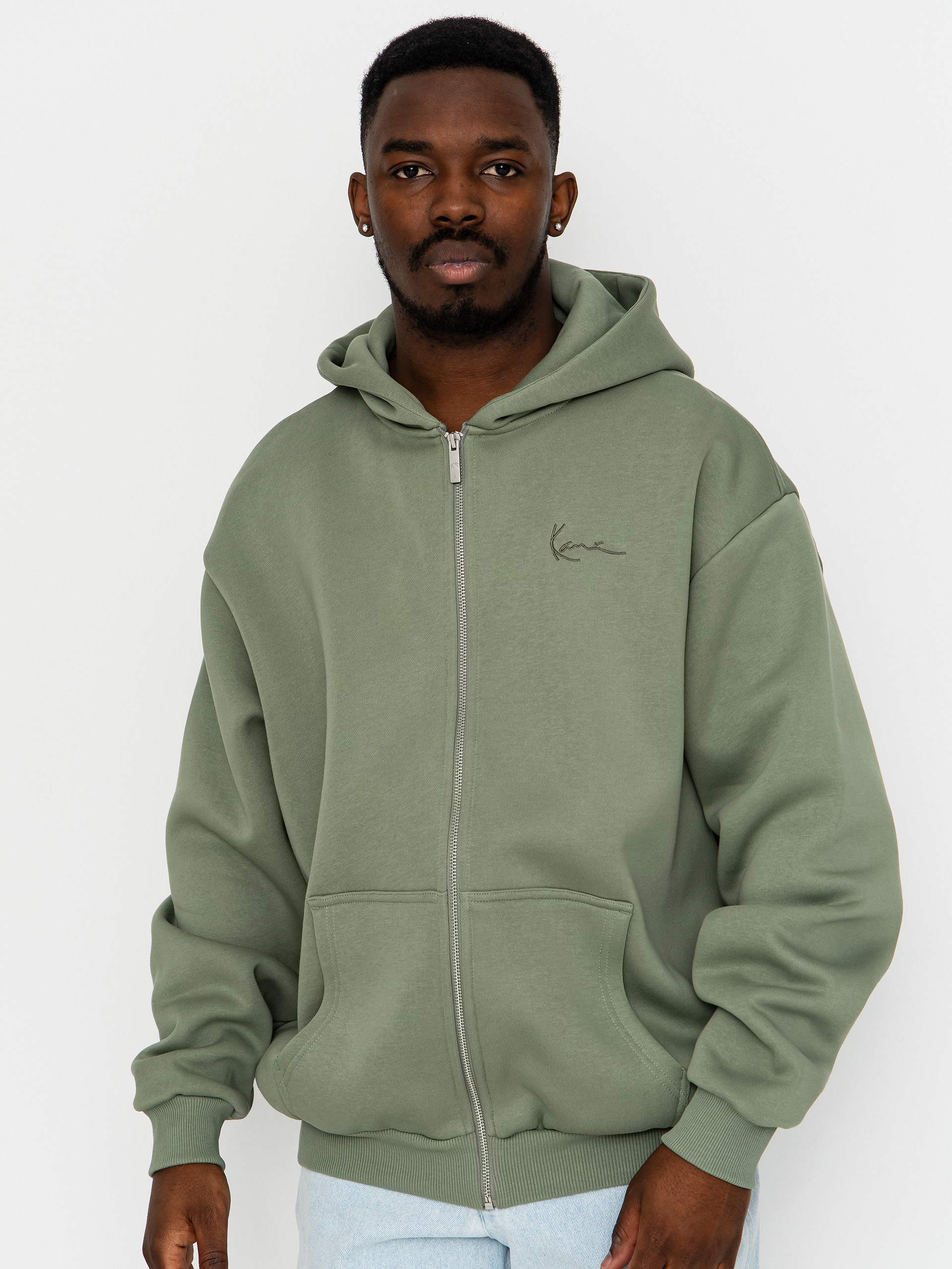 Mikina s kapucí Karl Kani Small Signature Essential ZHD (green)
