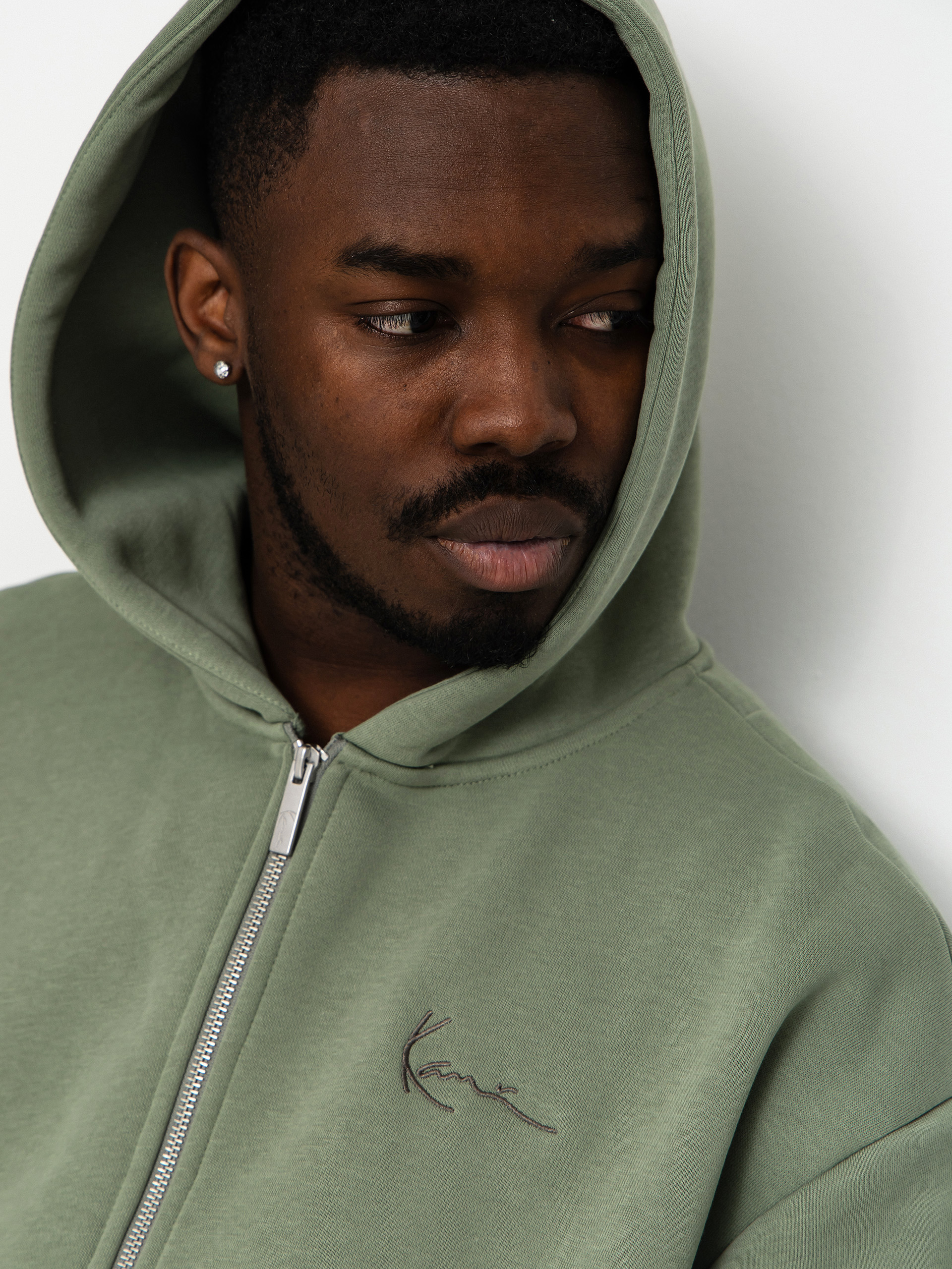 Mikina s kapucí Karl Kani Small Signature Essential ZHD (green)