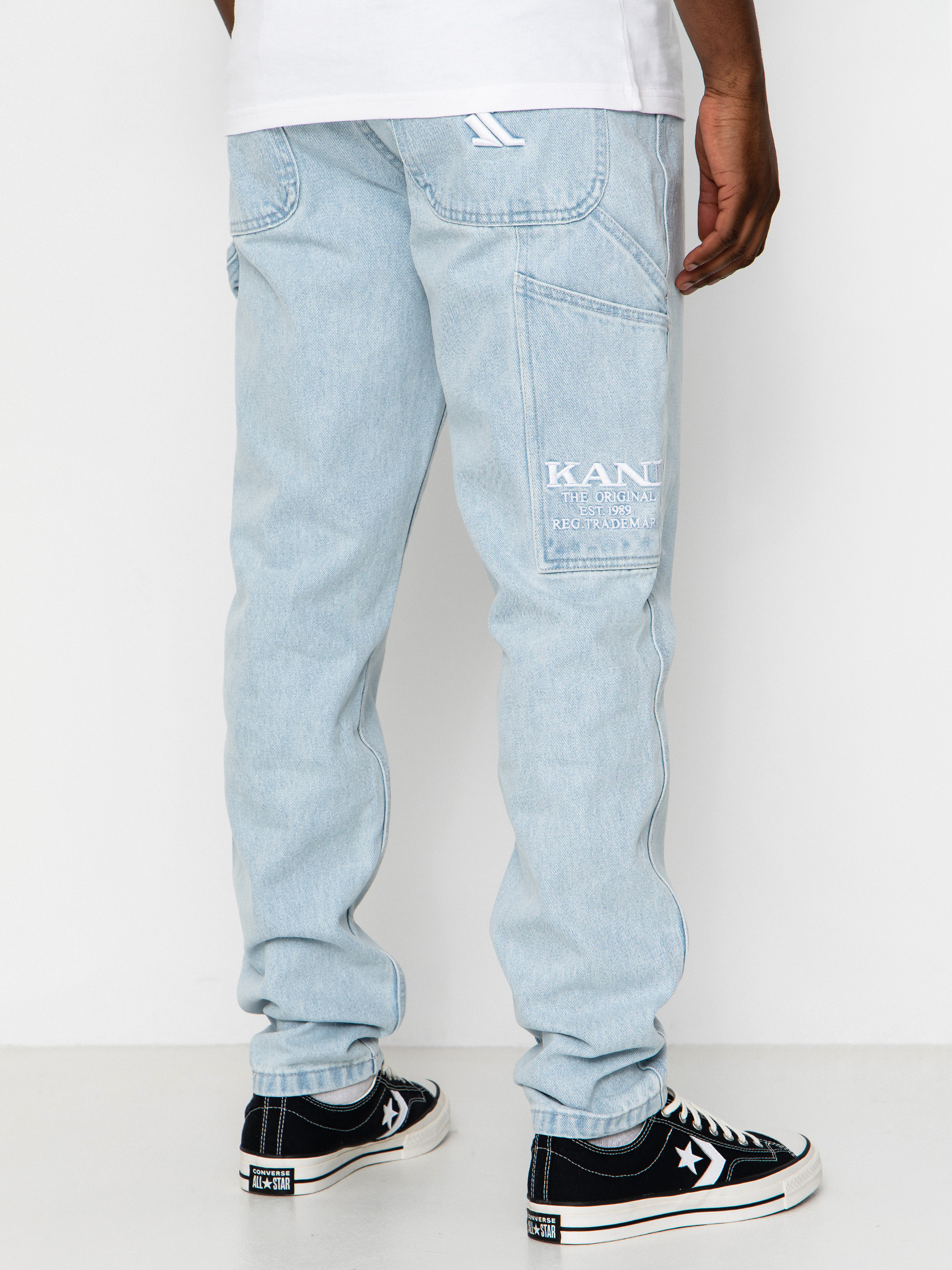 Kalhoty Karl Kani Retro Tapered Workwear Denim (bleached blue)
