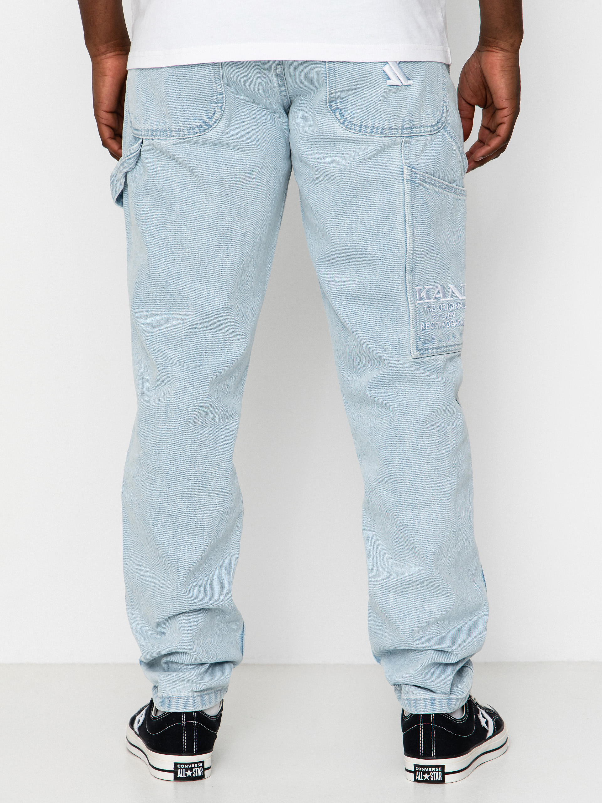 Kalhoty Karl Kani Retro Tapered Workwear Denim (bleached blue)