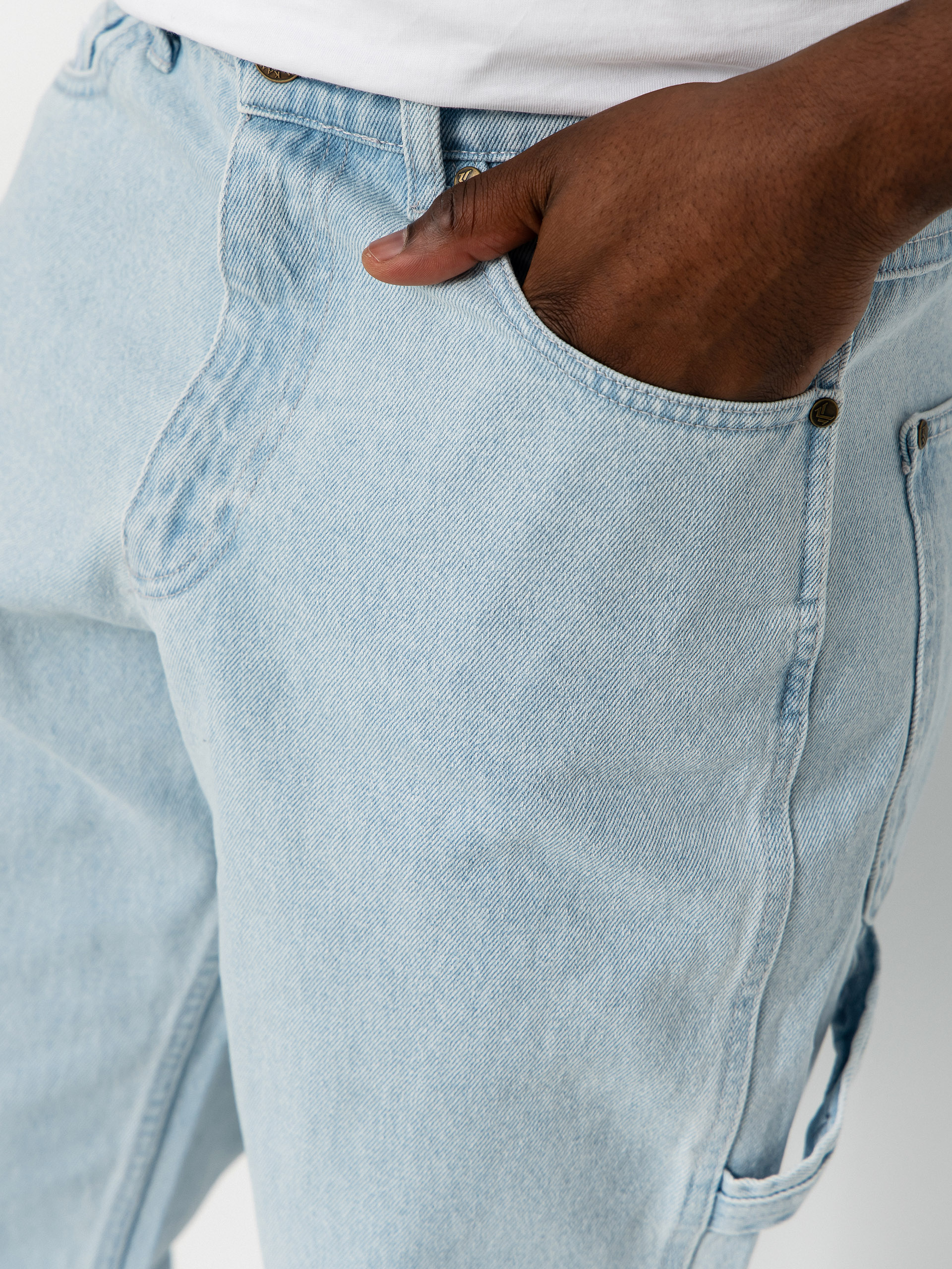 Kalhoty Karl Kani Retro Tapered Workwear Denim (bleached blue)