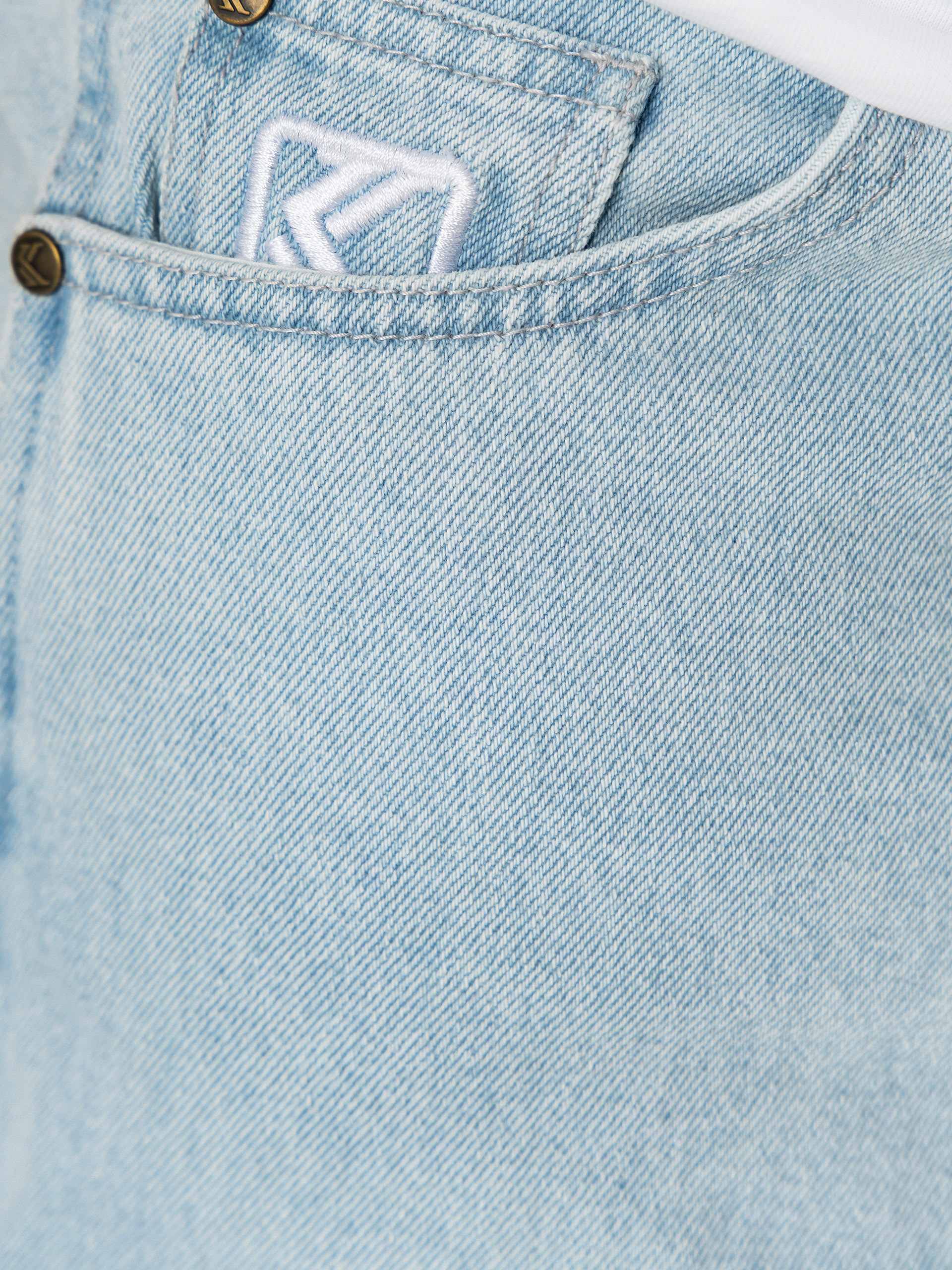 Kalhoty Karl Kani Retro Tapered Workwear Denim (bleached blue)