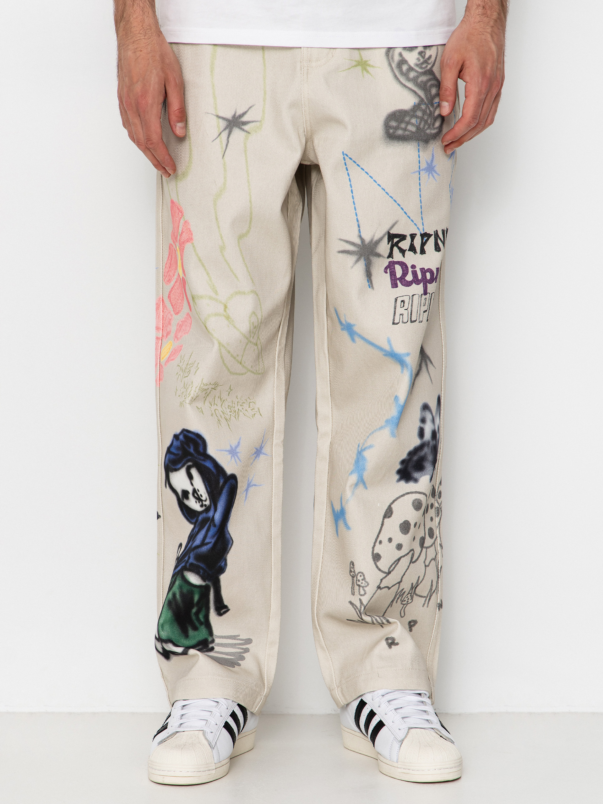 Kalhoty RipNDip Goosebumps Wide Fit (bone)