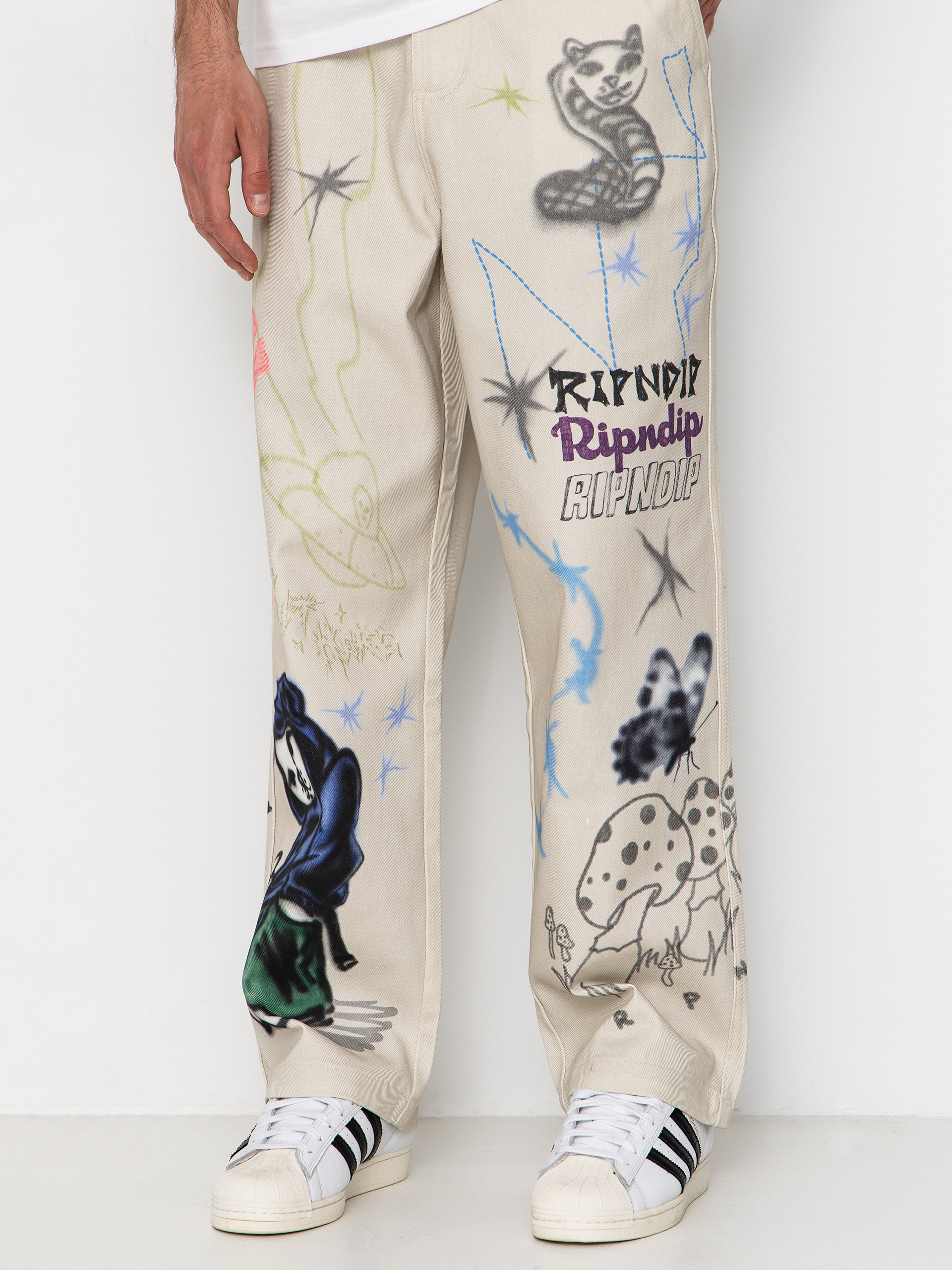 Kalhoty RipNDip Goosebumps Wide Fit (bone)