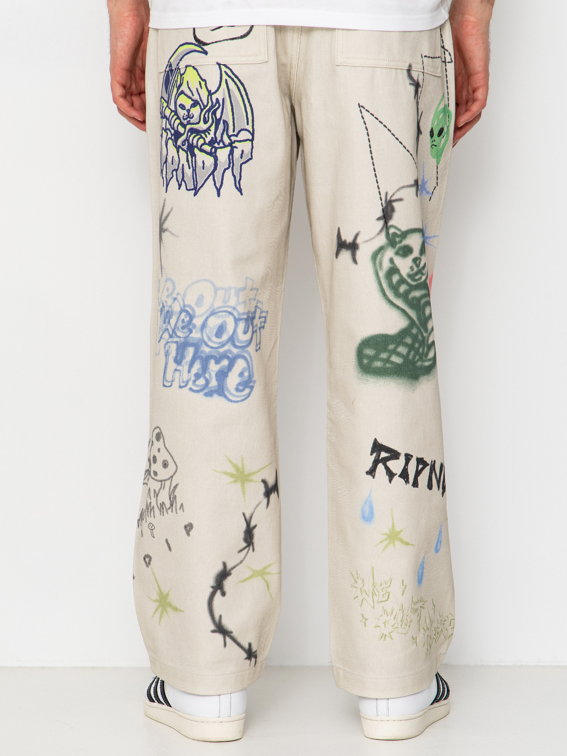 Kalhoty RipNDip Goosebumps Wide Fit (bone)