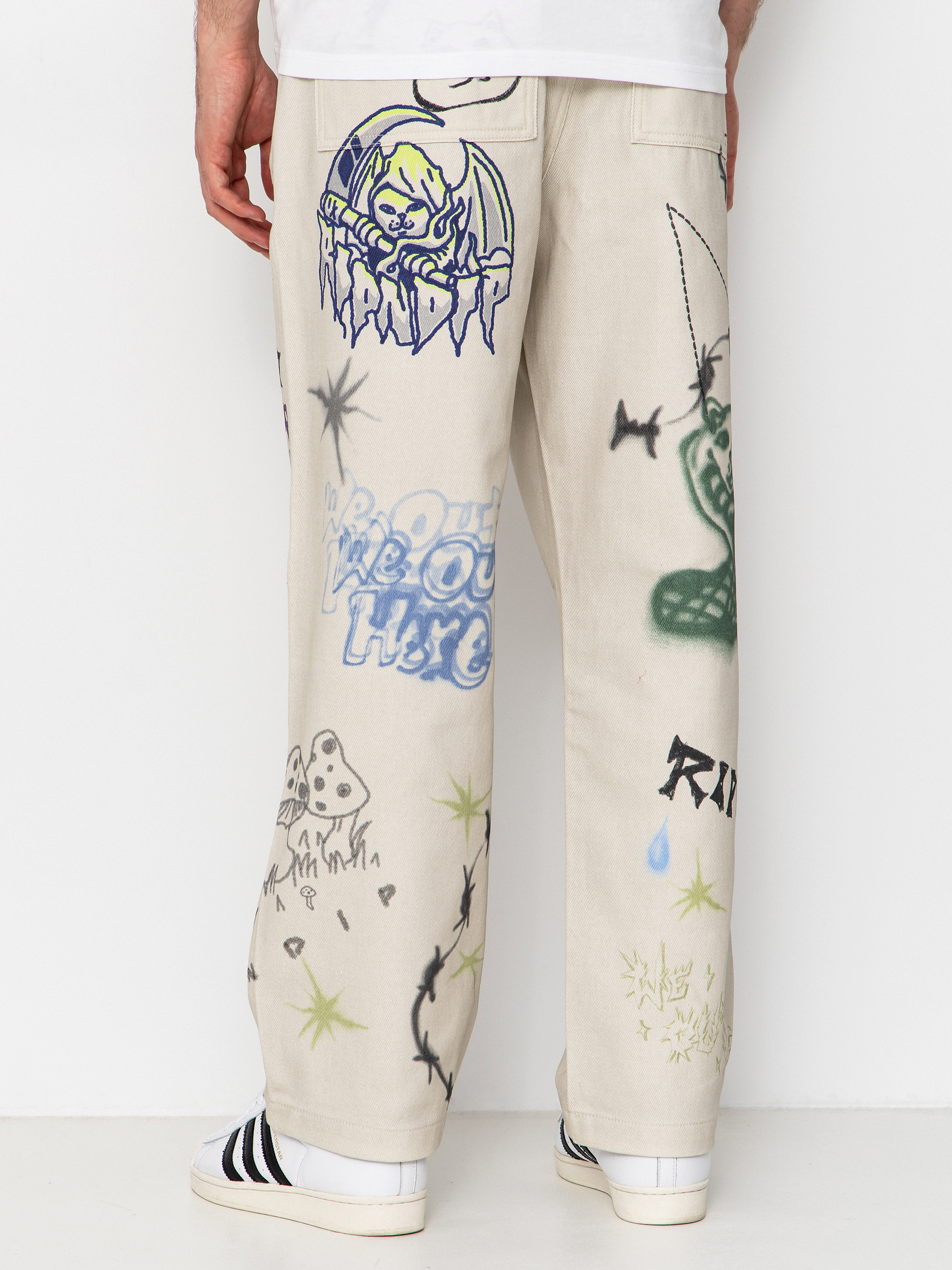 Kalhoty RipNDip Goosebumps Wide Fit (bone)