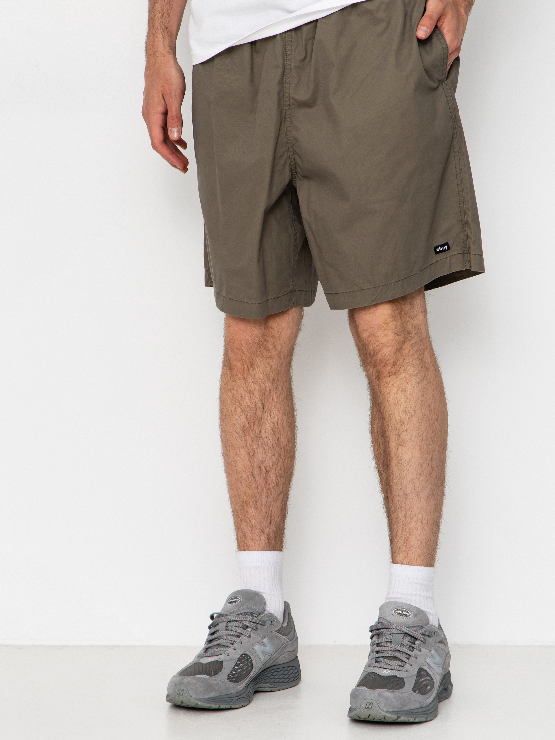 Kraťasy OBEY Easy Trail (smokey olive faded wash)