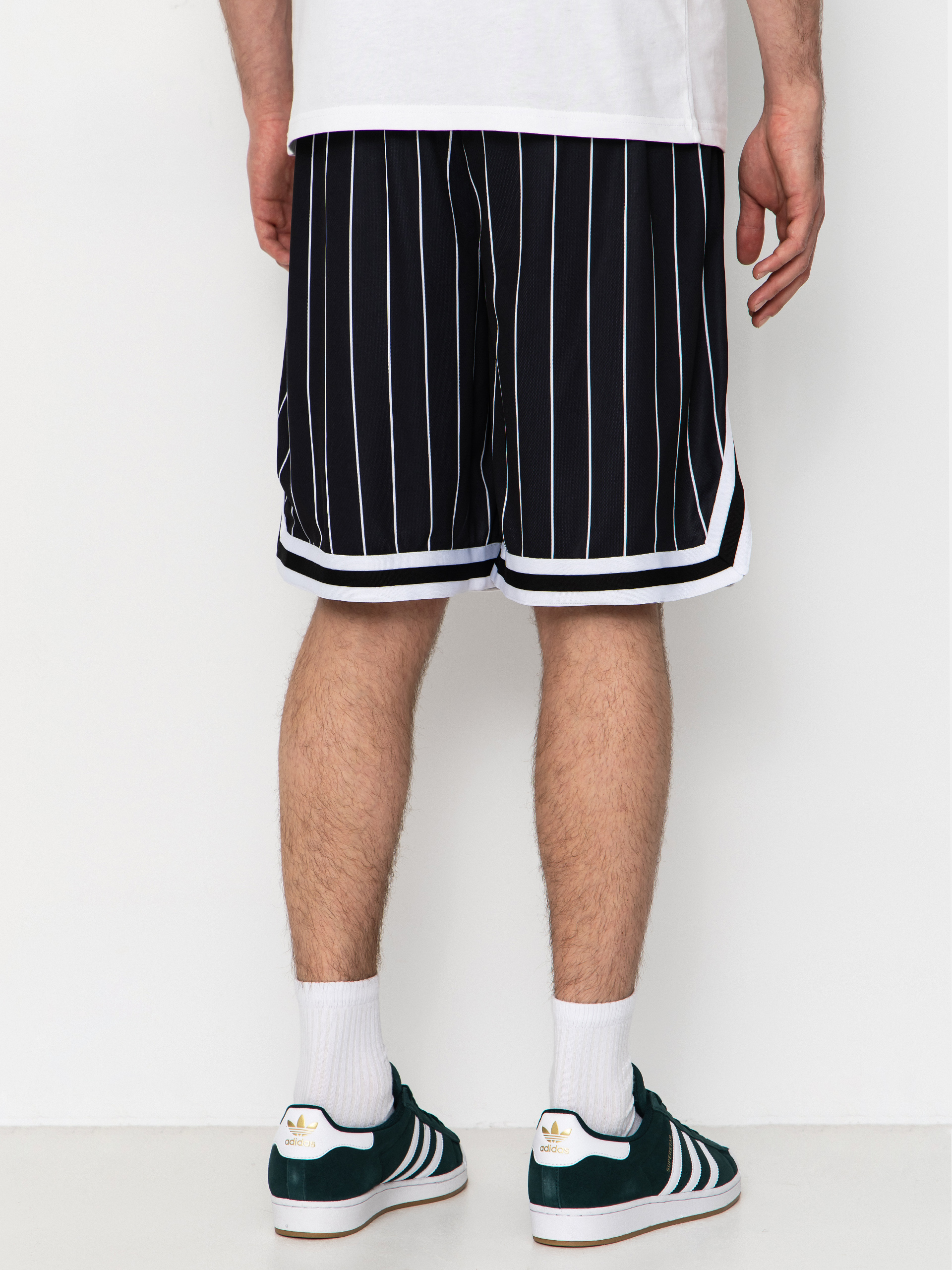 Kraťasy Karl Kani Small Signature Pinstripe Mesh (black/white)