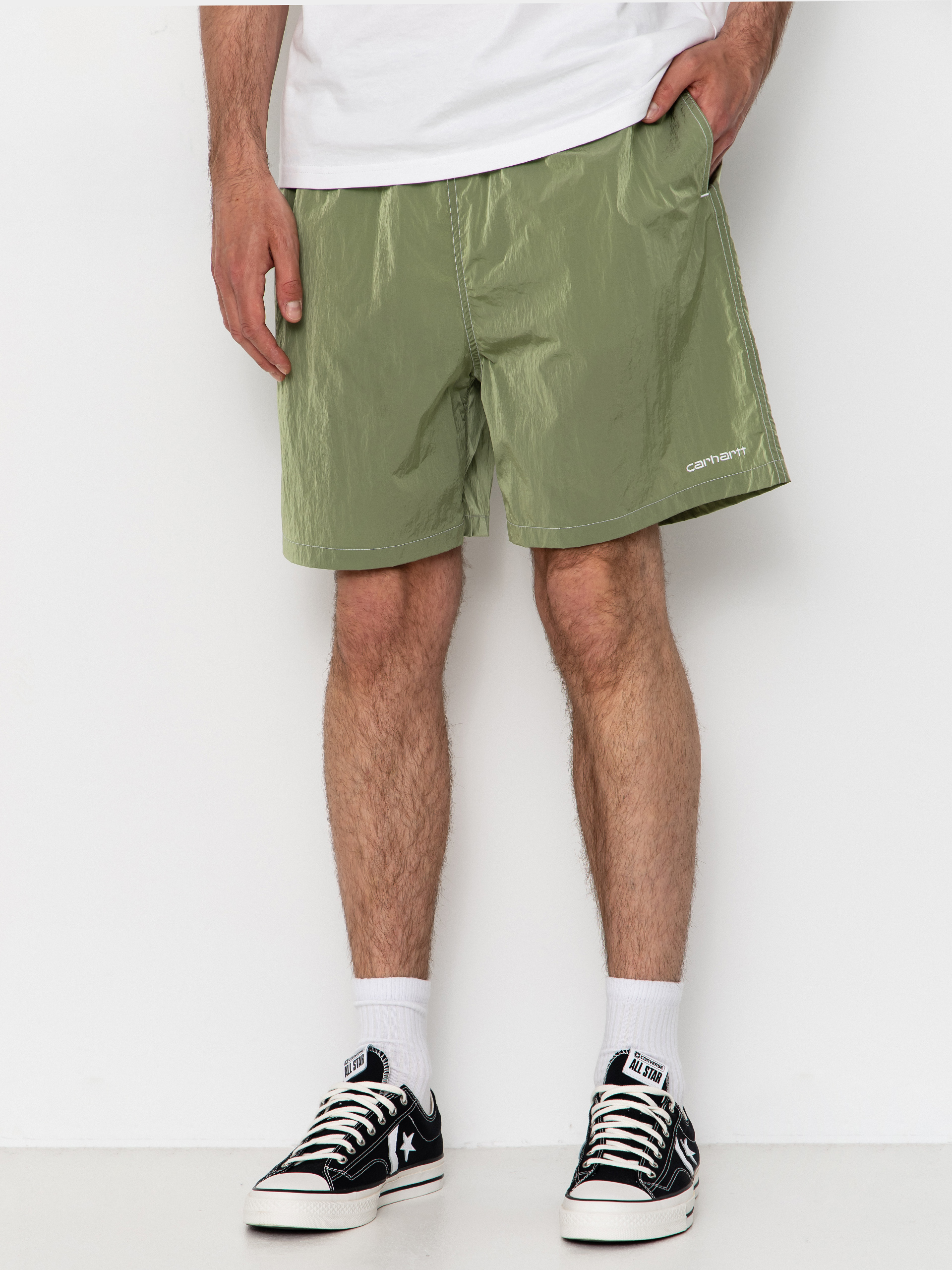 Kraťasy Carhartt WIP Canby Swim (gentle green/white)