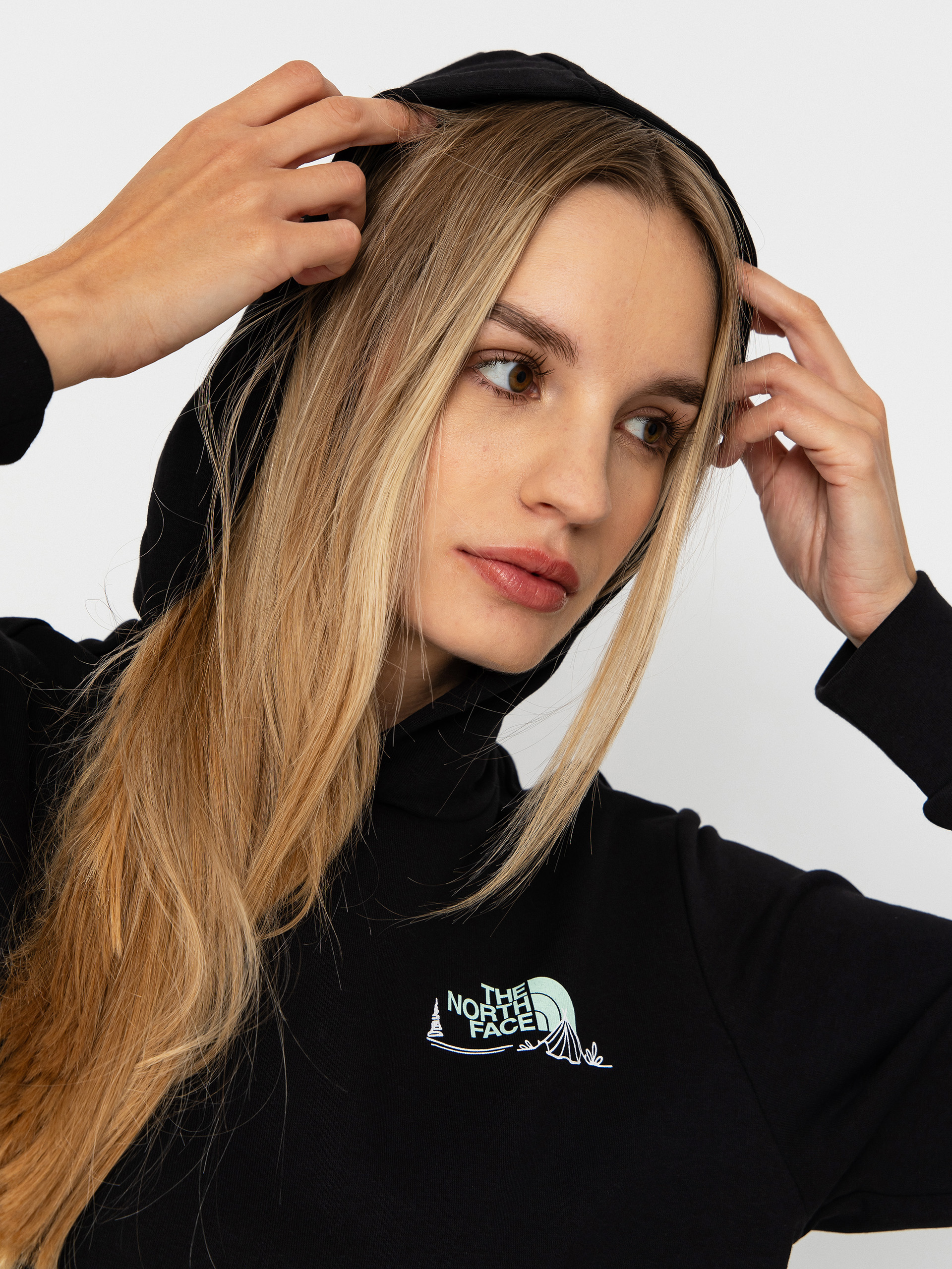 Mikina s kapucí The North Face Monte HD Wmn (tnf black)