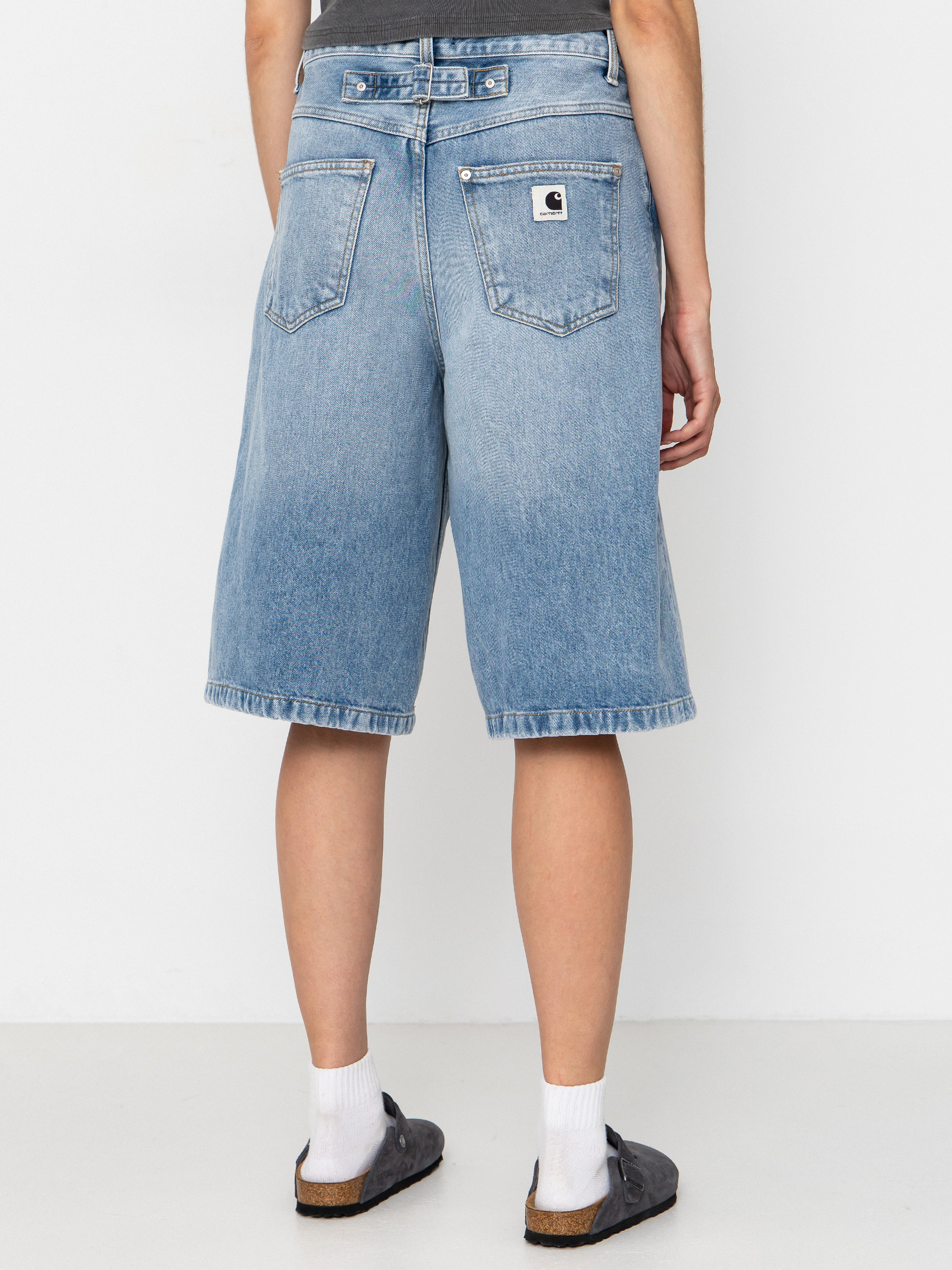 Kraťasy Carhartt WIP Belmont Wmn (blue heavy worn bleached)