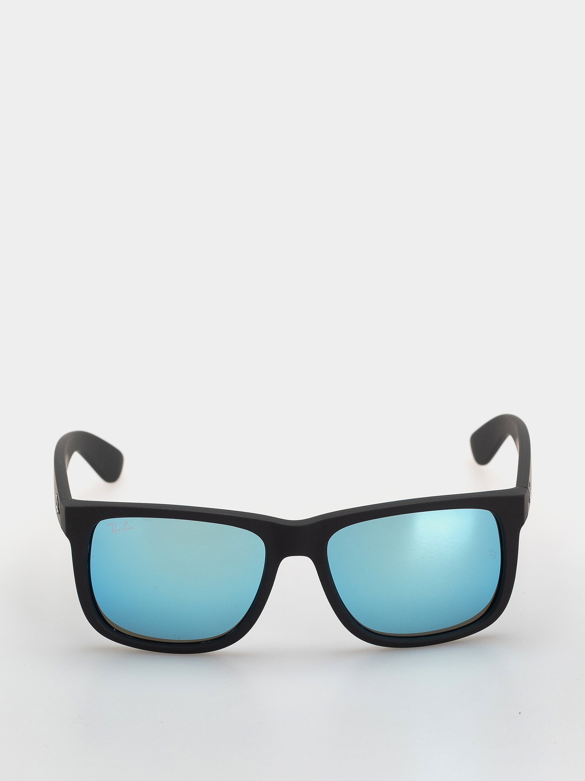 Sluneční brýle Ray-Ban Justin (matowy guma czarny/lustrzany niebieski)