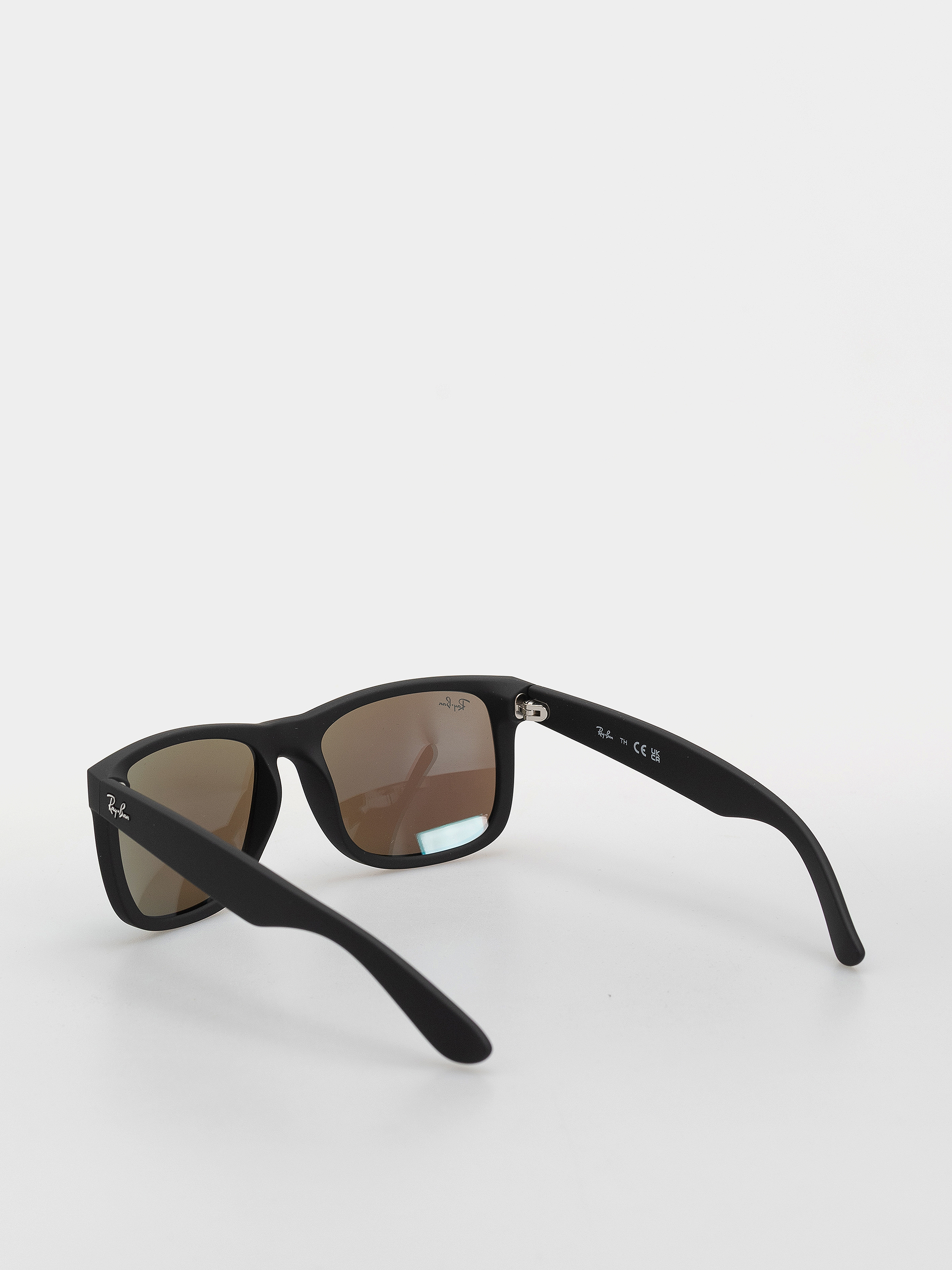 Sluneční brýle Ray-Ban Justin (matowy guma czarny/lustrzany niebieski)