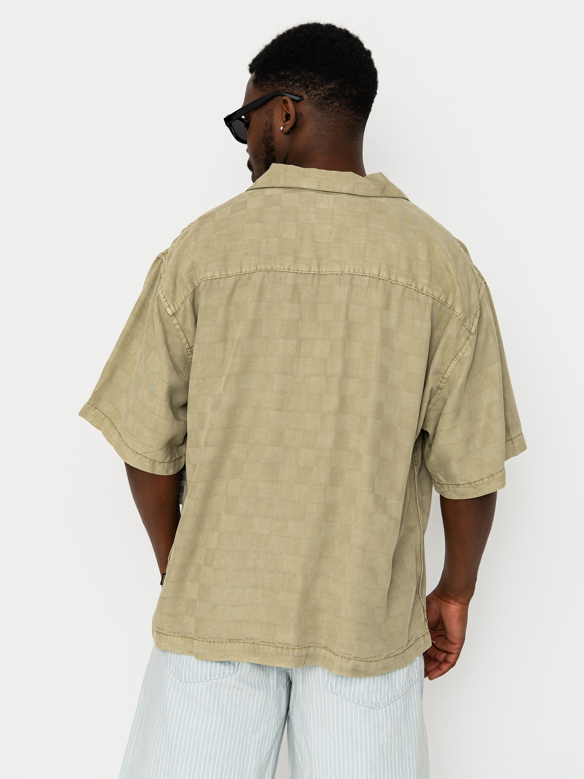 Košile Vans Van Doren Tencel Check Camp (soft sage)