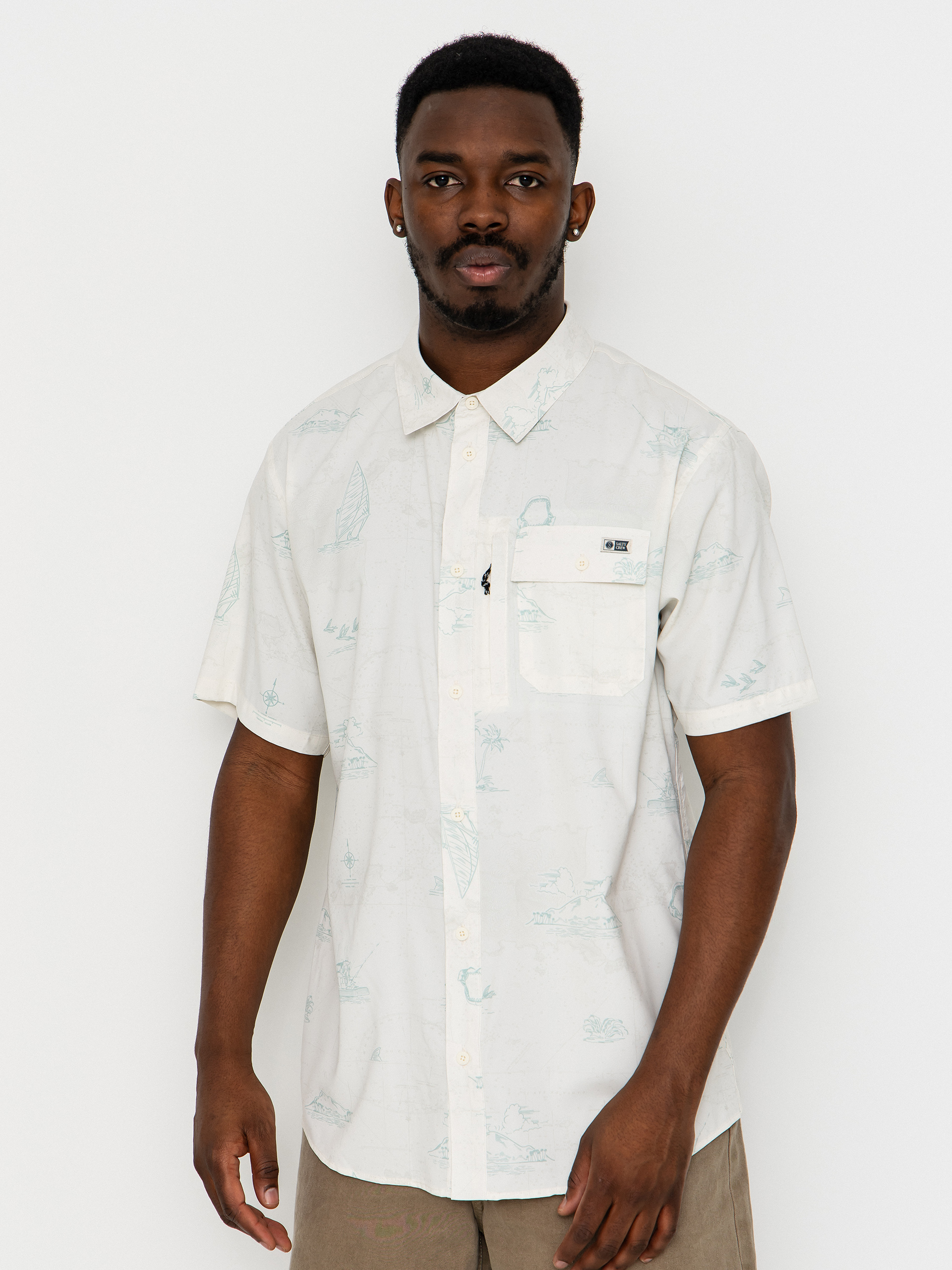 Kou0161ile Salty Crew Flagship Uv Button Up (white)