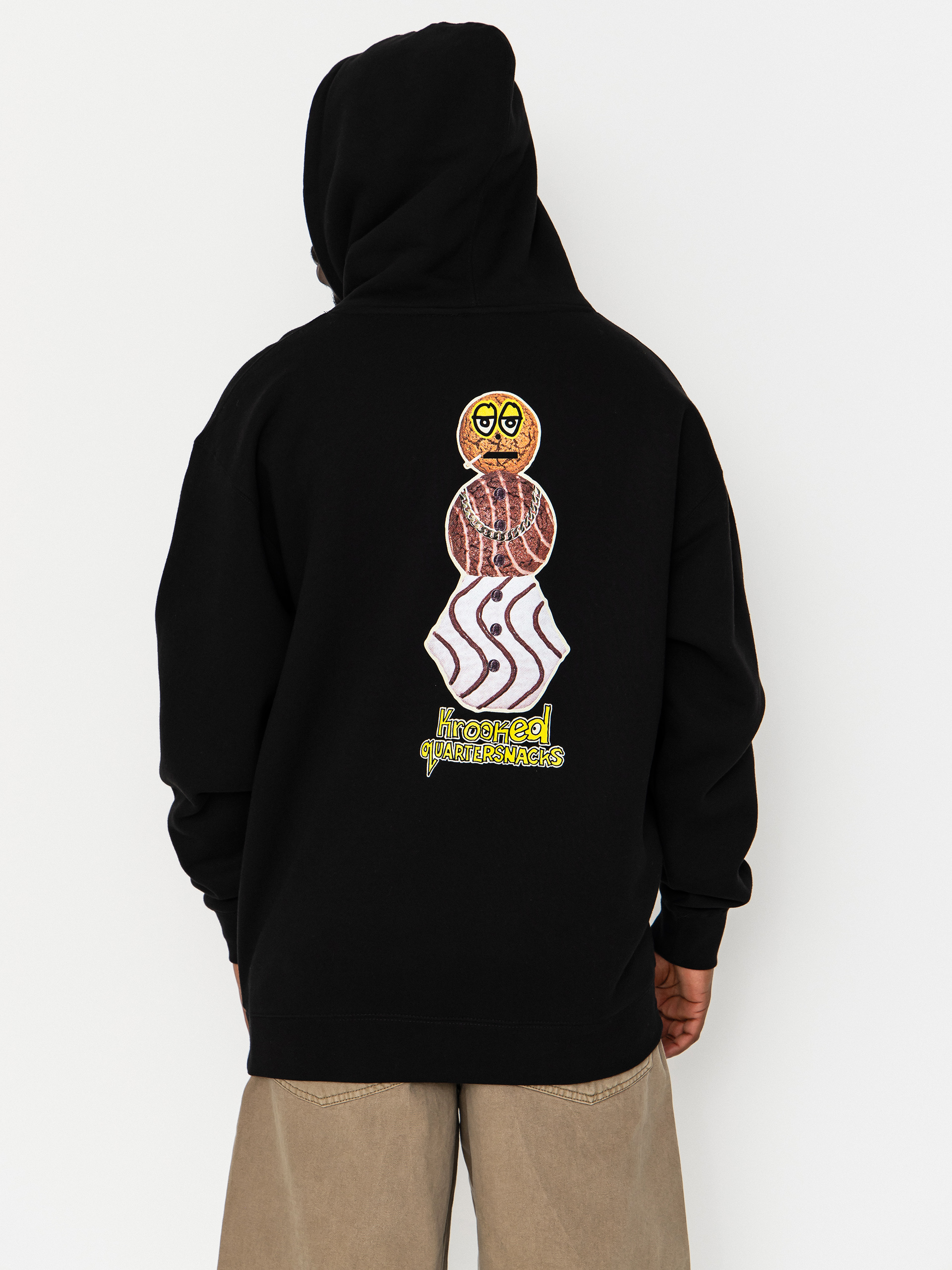 Mikina Krooked X Quarter Snacks Snackman (black)