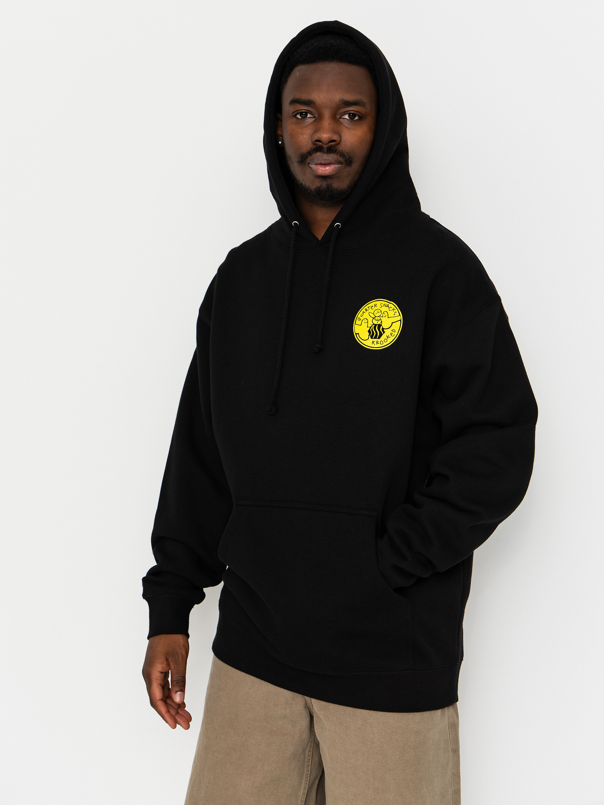 Mikina Krooked X Quarter Snacks Snackman (black)