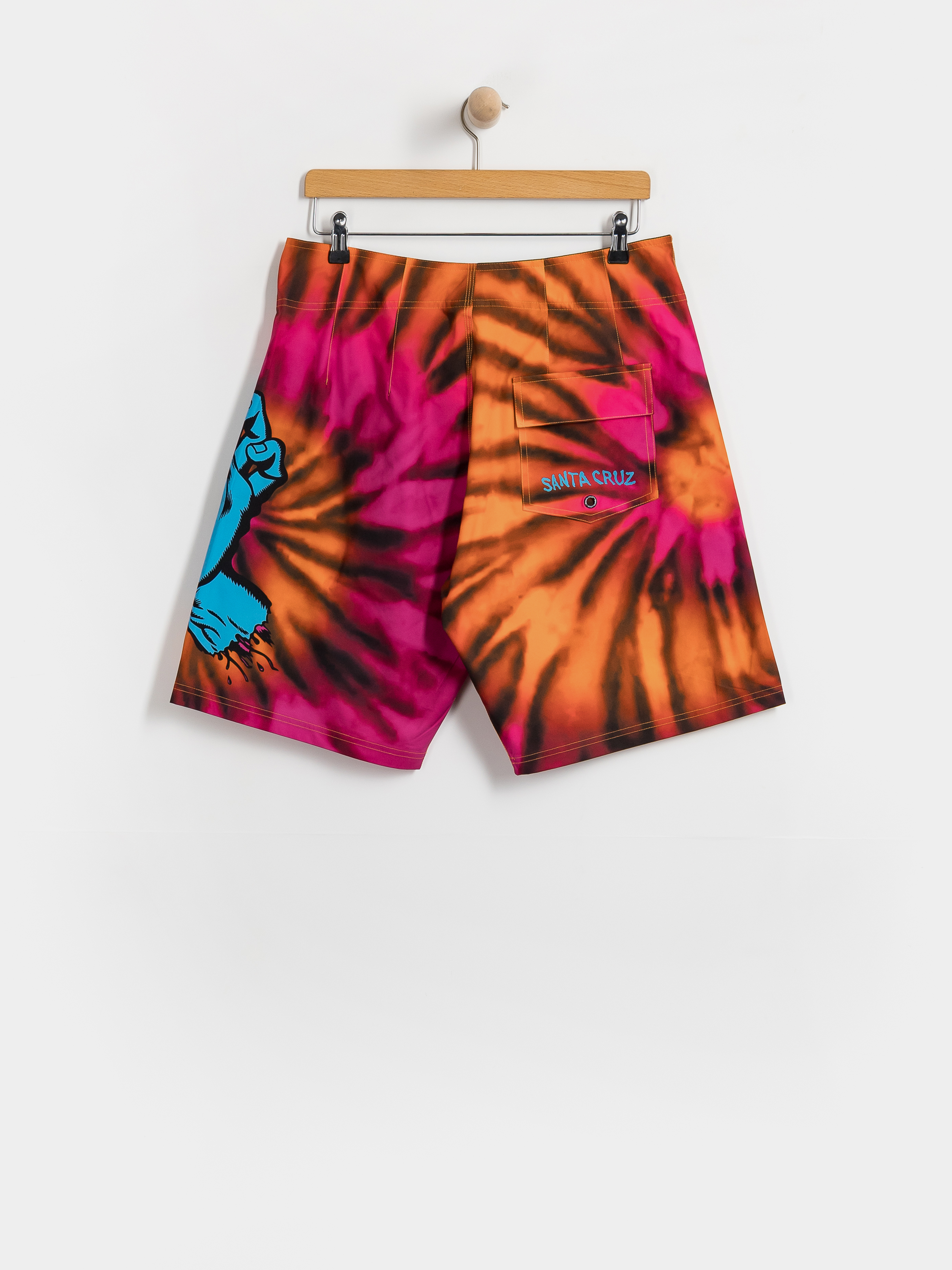 Kraťasy Santa Cruz Screaming Hand Boardshort (pink/orange tie dye)