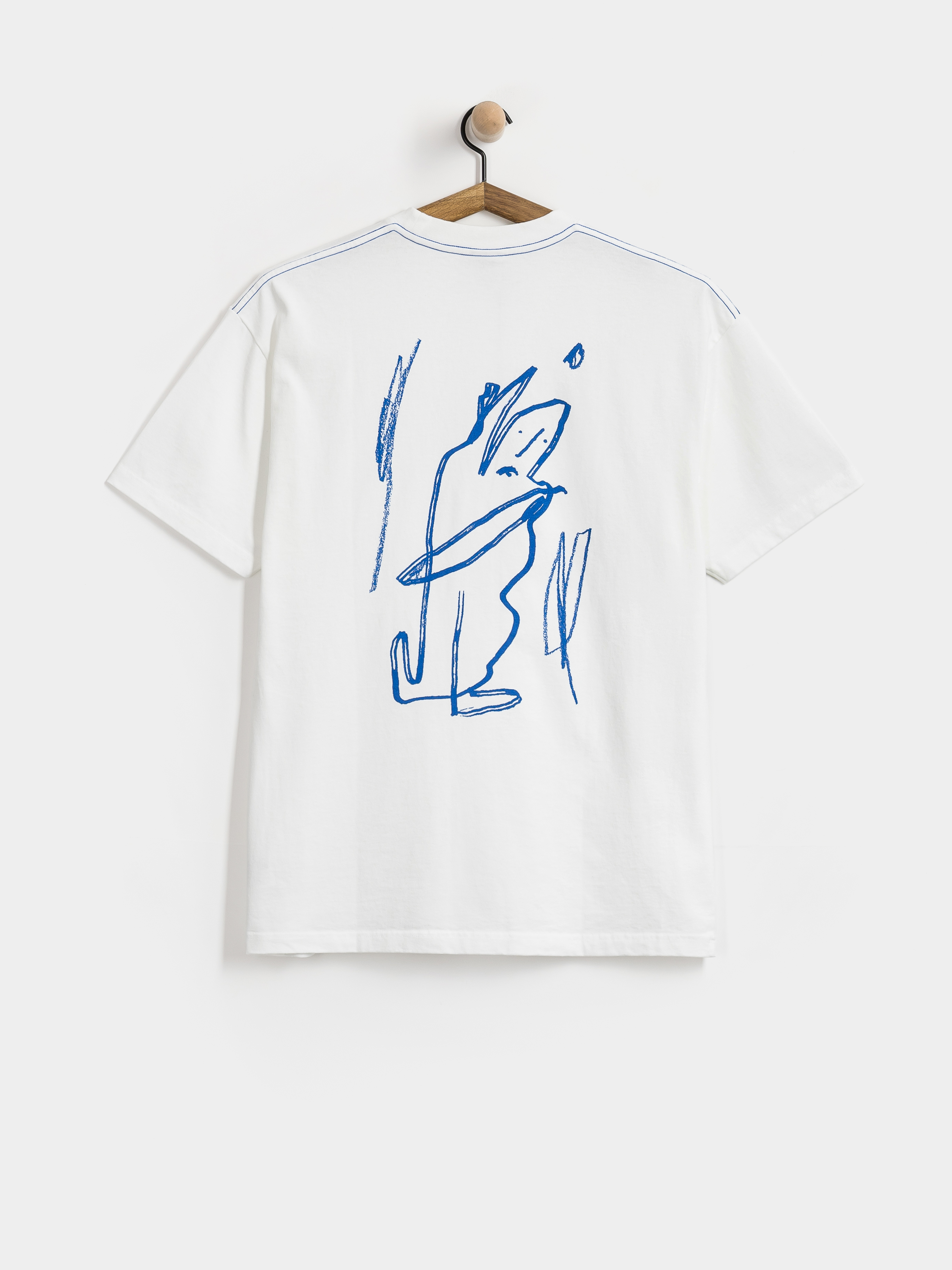 Tričko Polar Skate Contrast Doodle (white/ultramarine)