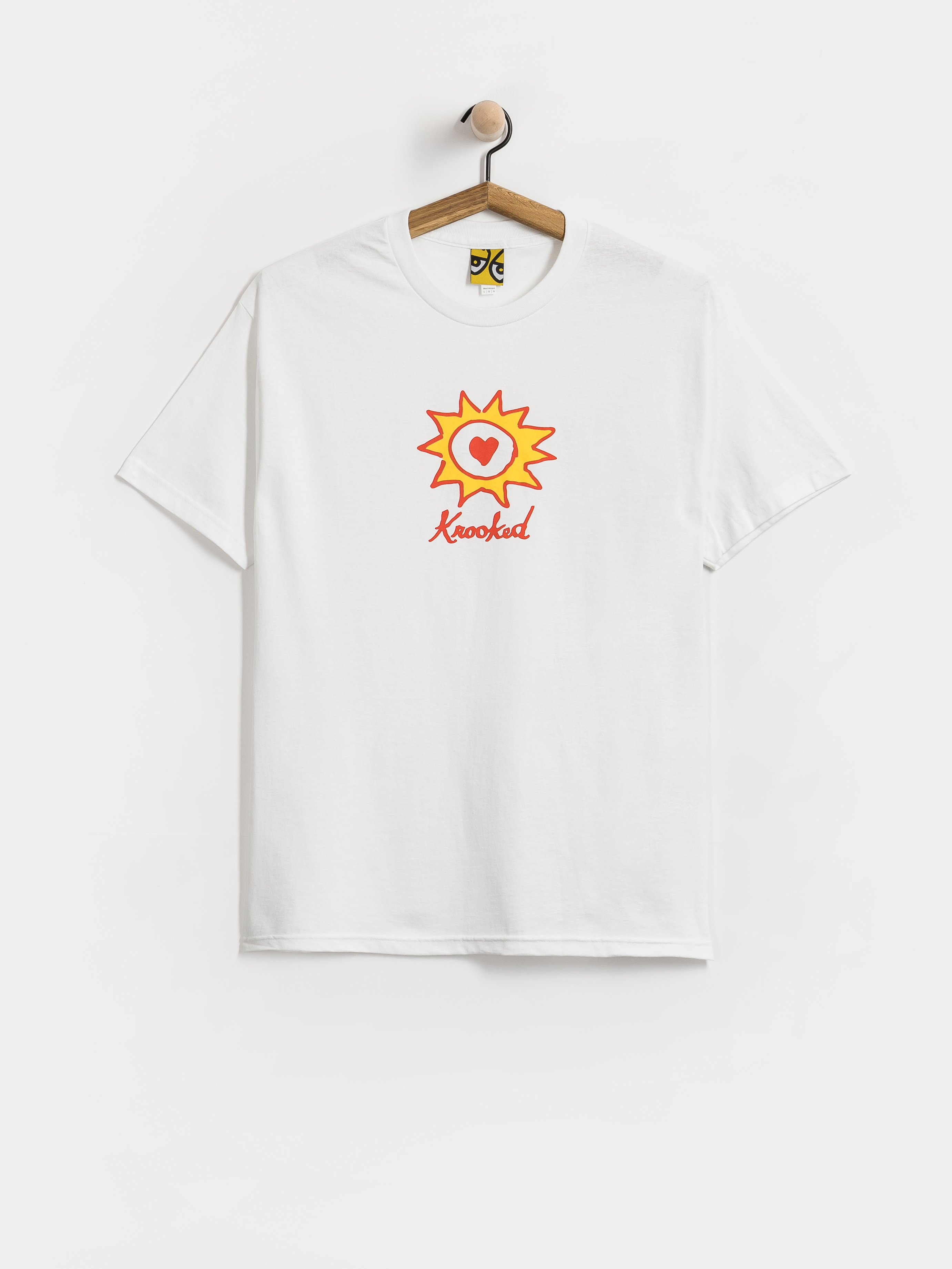 Tričko Krooked Sun Heart (white w/red & yellow print)
