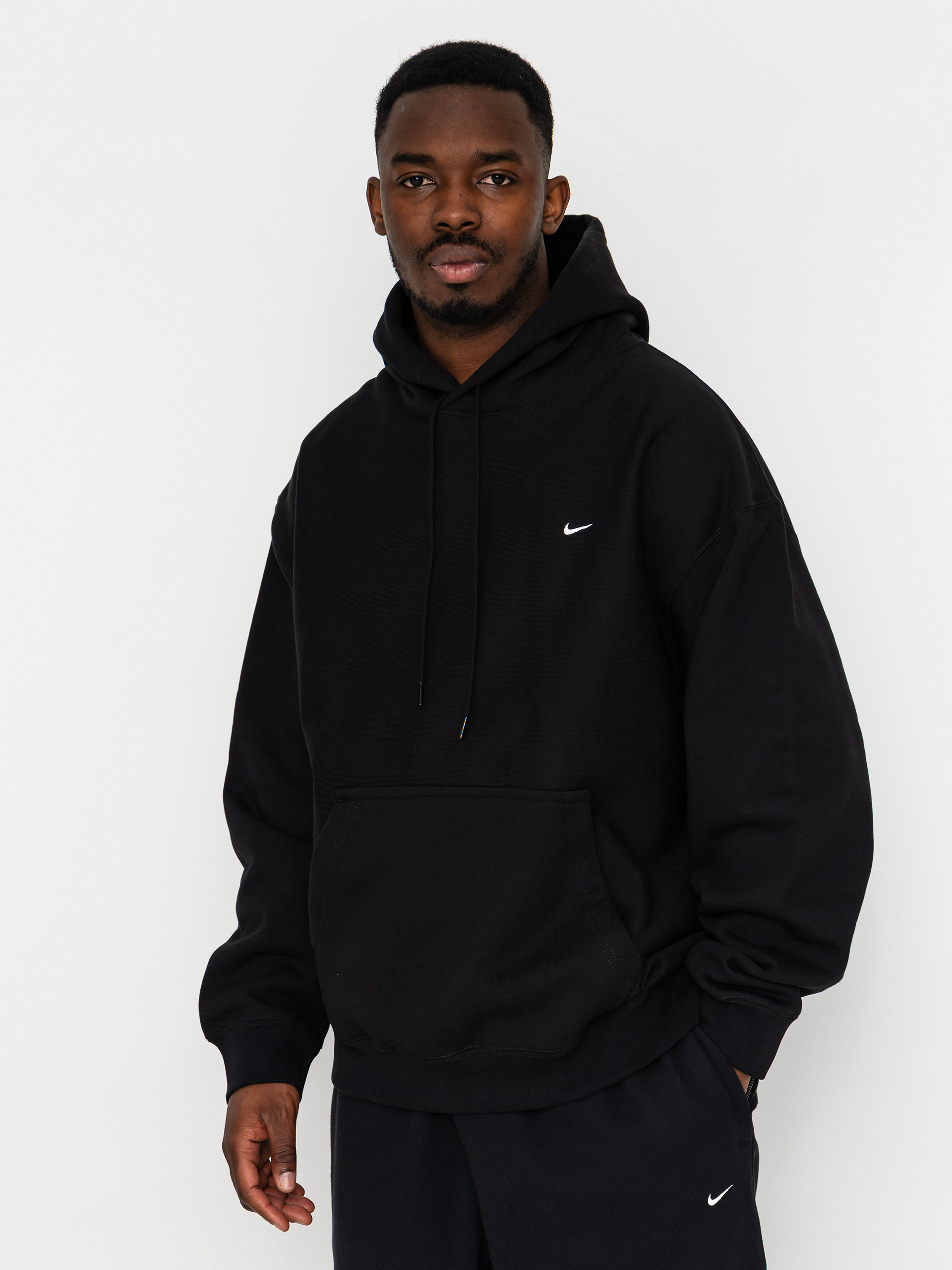 Mikina s kapucu00ed Nike SB Solo Swoosh HD (black/black/white)
