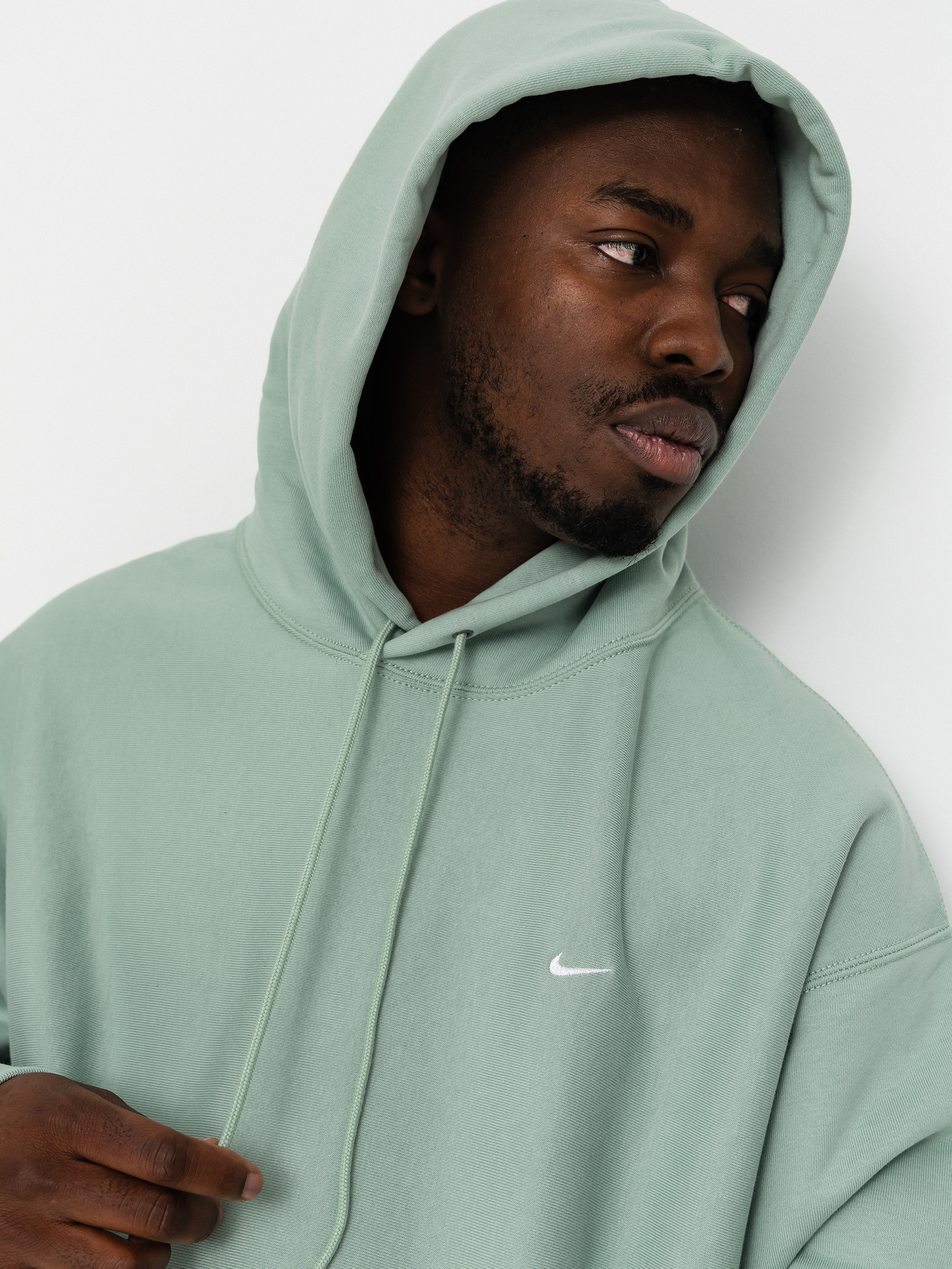 Mikina s kapucí Nike SB Solo Swoosh HD (steam/white)