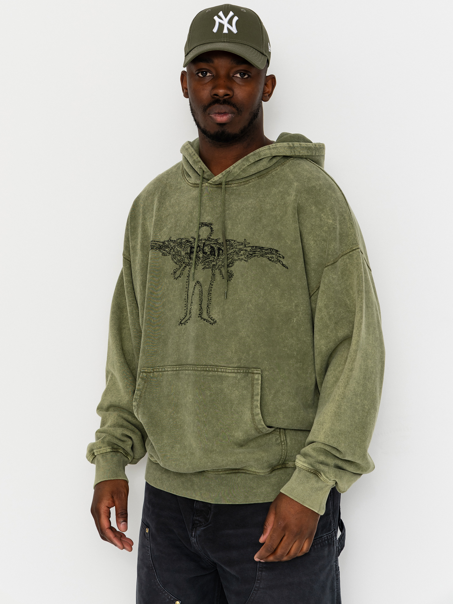 Mikina s kapucu00ed Polar Skate Acid Frank Soul HD (army green)