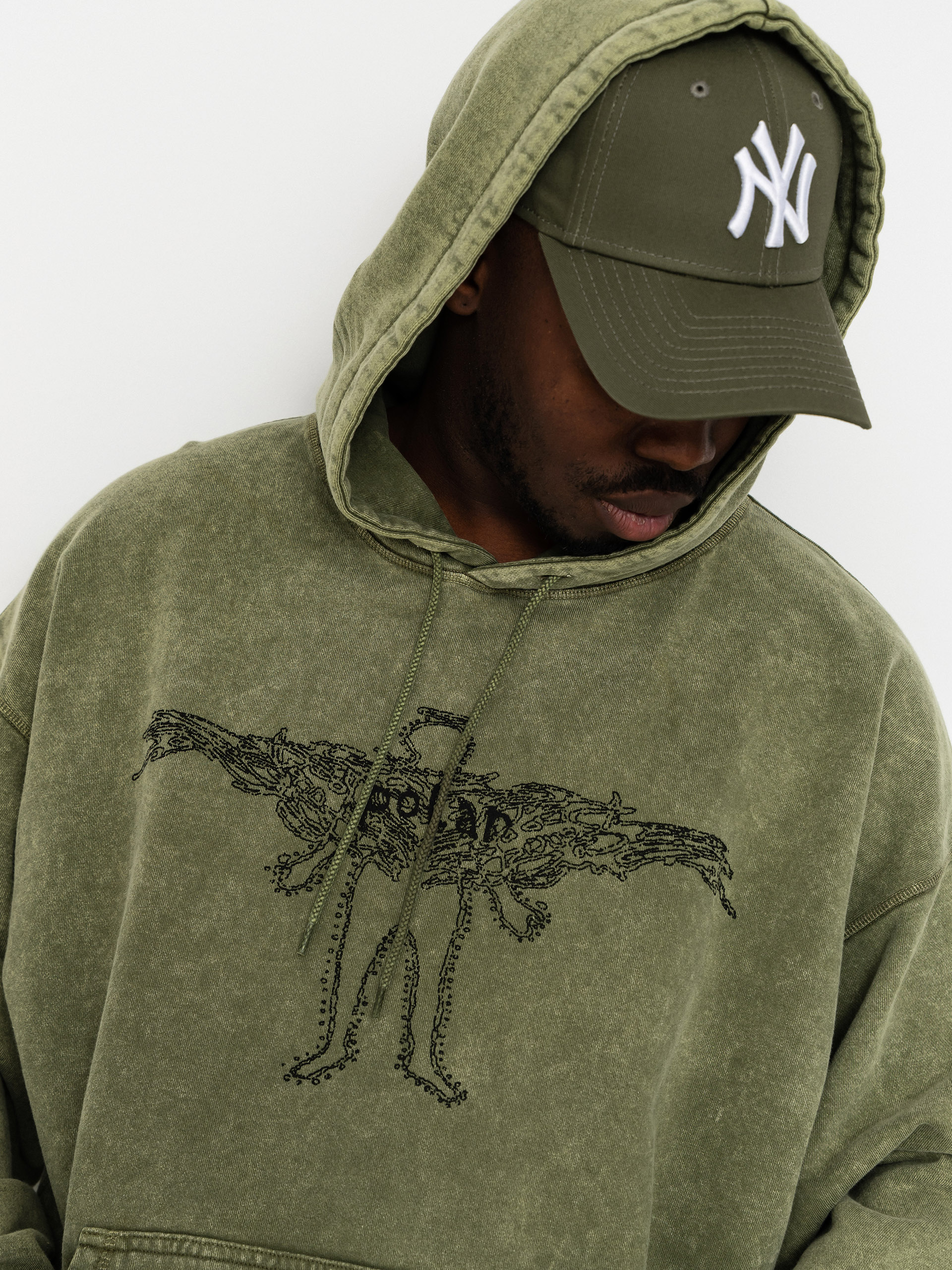 Mikina s kapucí Polar Skate Acid Frank Soul HD (army green)