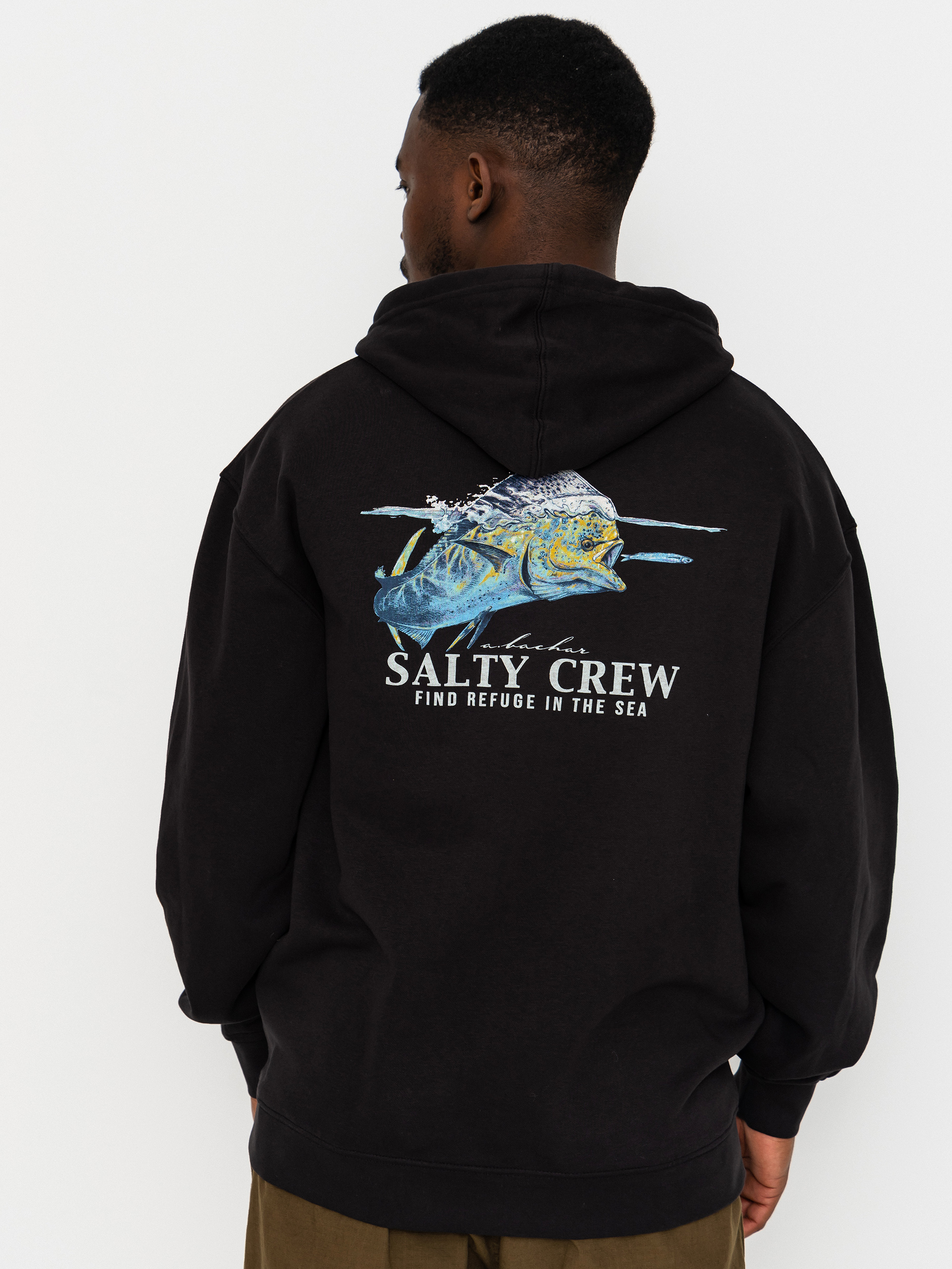 Mikina s kapucí Salty Crew Mahi Surface HD (black)
