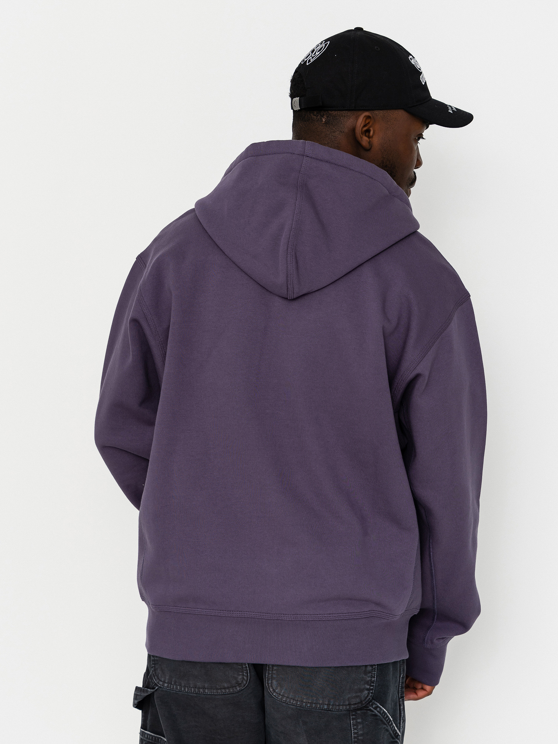Mikina s kapucí Carhartt WIP American Script ZHD (shady purple)