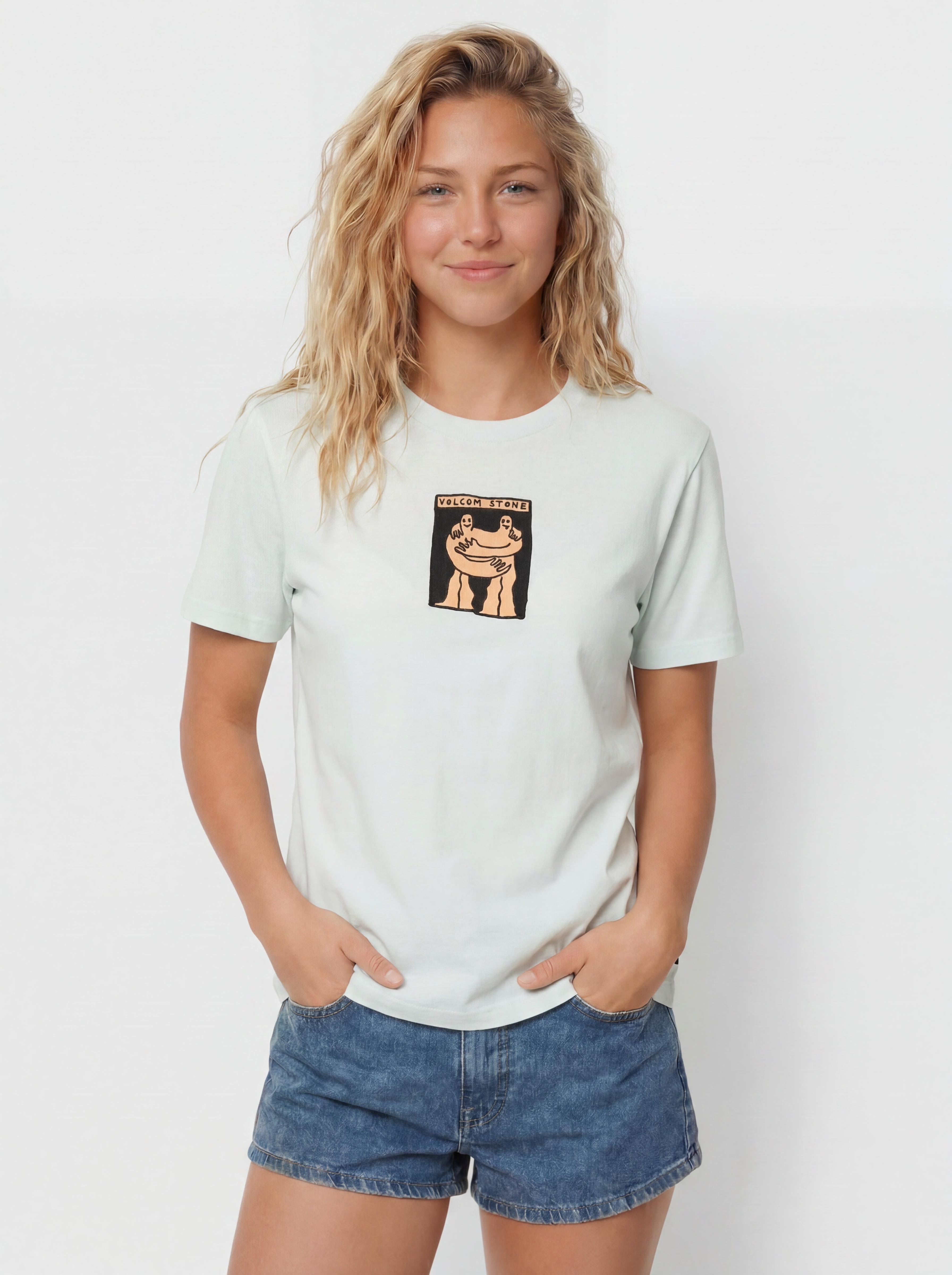 Tričko Volcom Downtown Wmn (cloud blue)