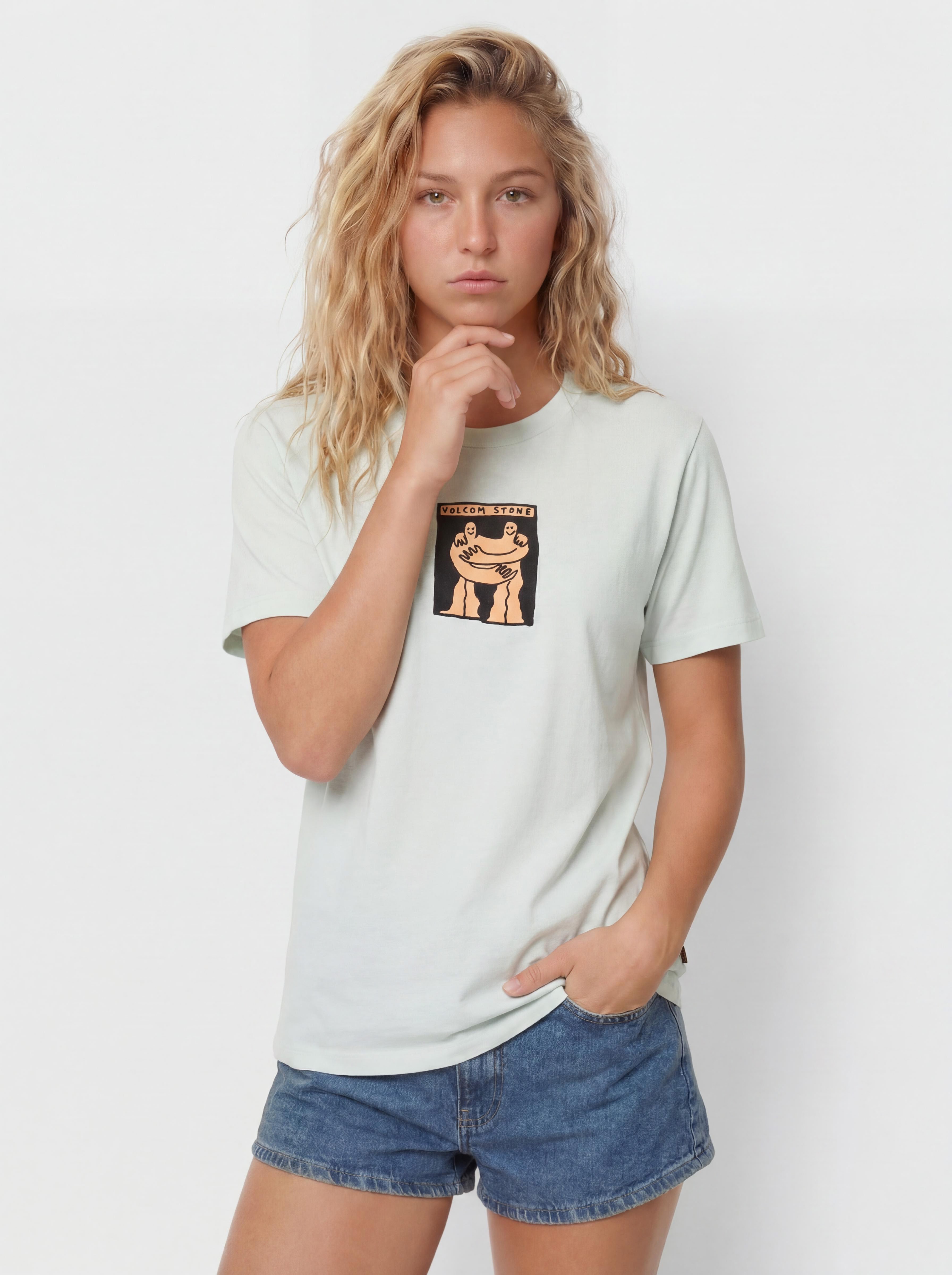 Tričko Volcom Downtown Wmn (cloud blue)
